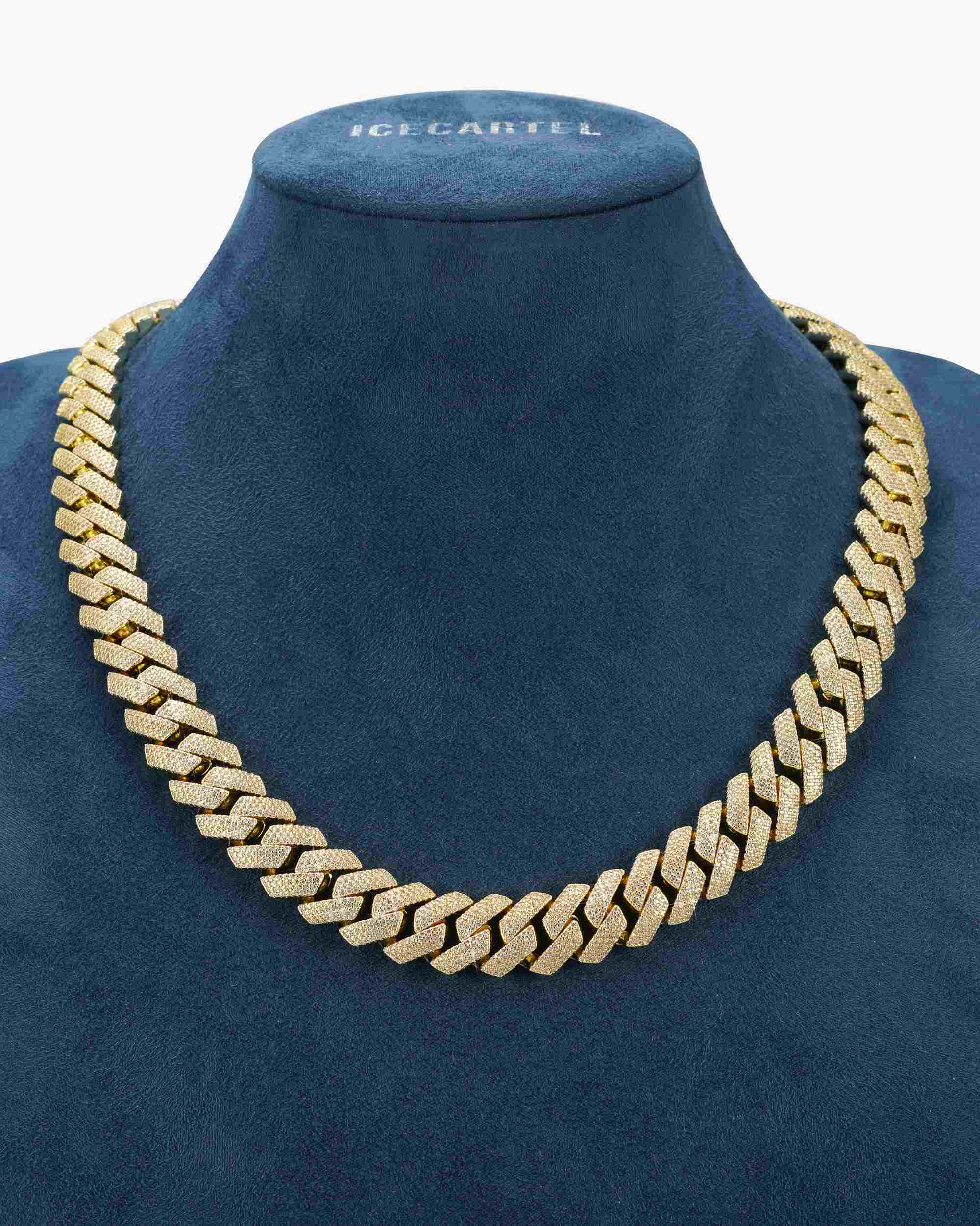 4-Row 15MM Moissanite Cuban Link Chain 14K Gold - Image 13