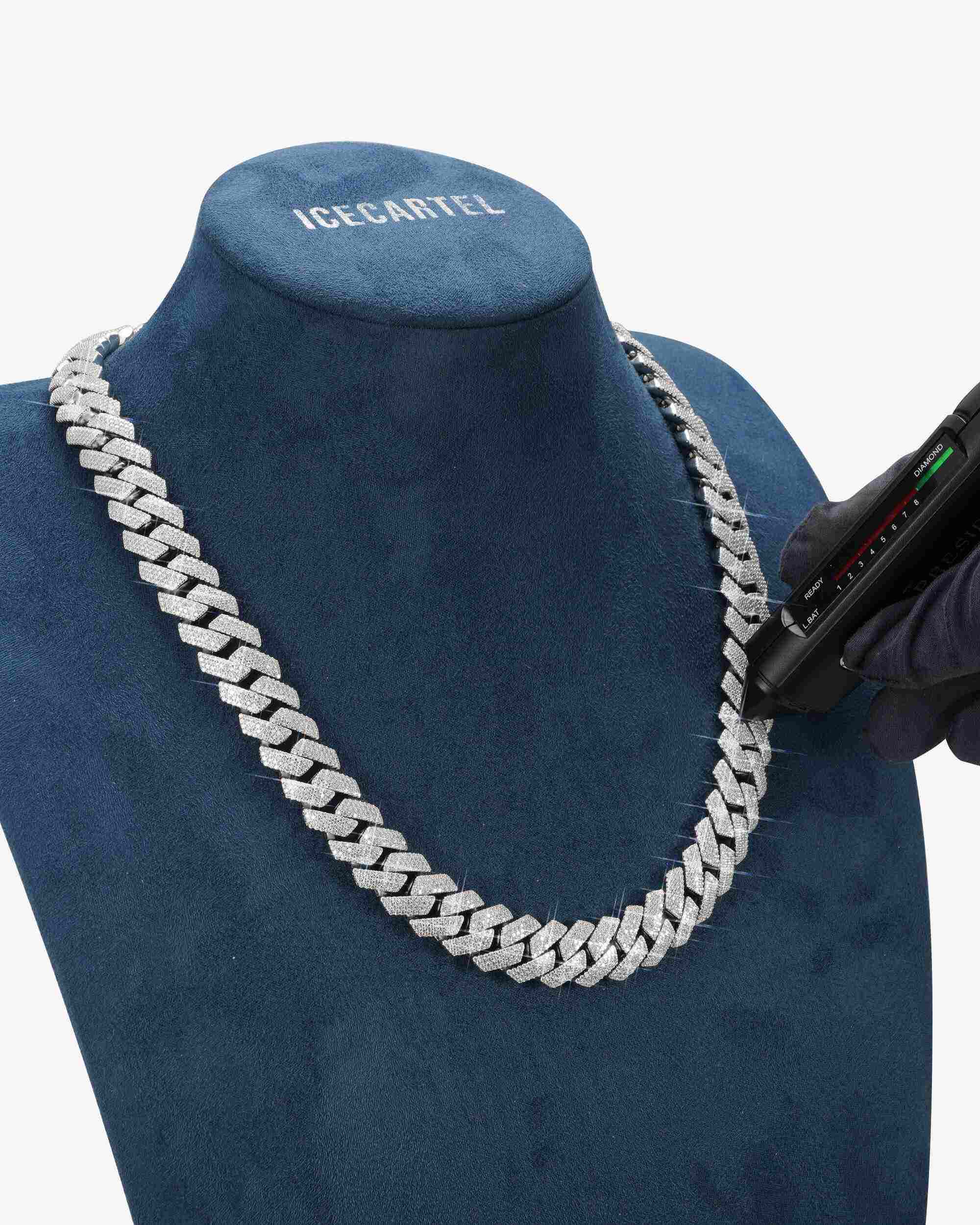4-Row 15MM Moissanite Cuban Link Chain 14K Gold - Image 7