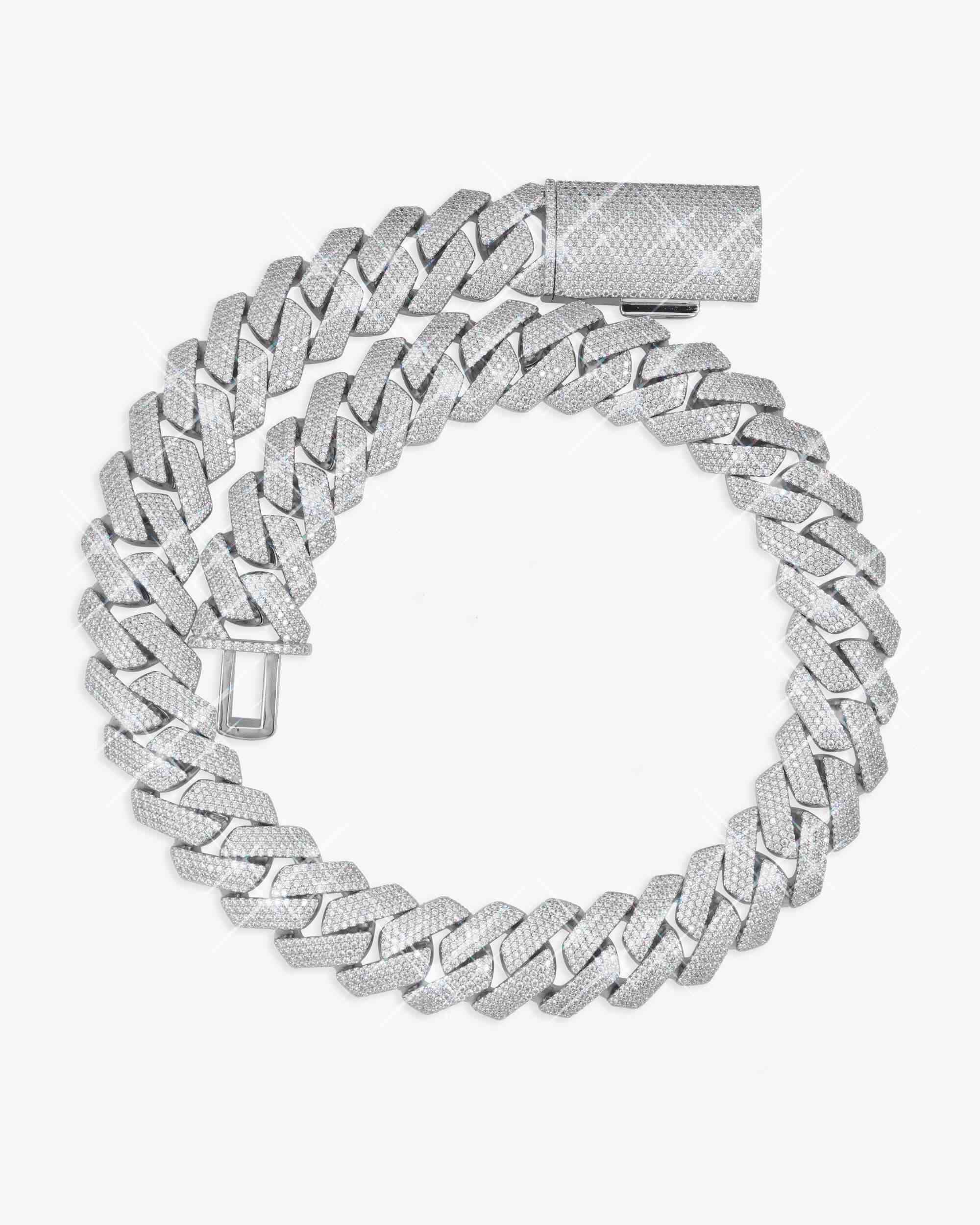 4 Row 20MM Moissanite Cuban Link Chain 14K Gold - Image 6