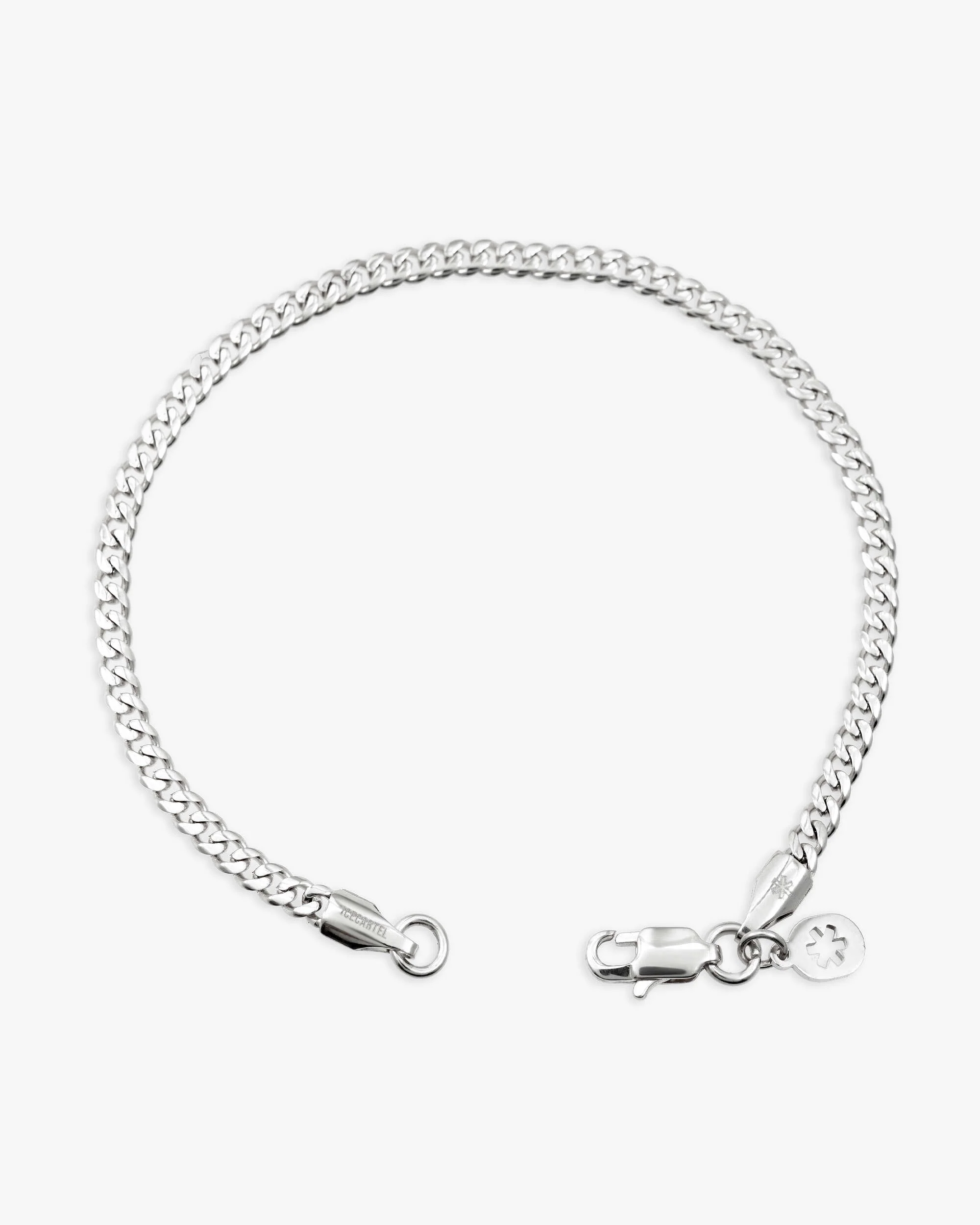 4MM Cuban Link Bracelet Silver - Image 3