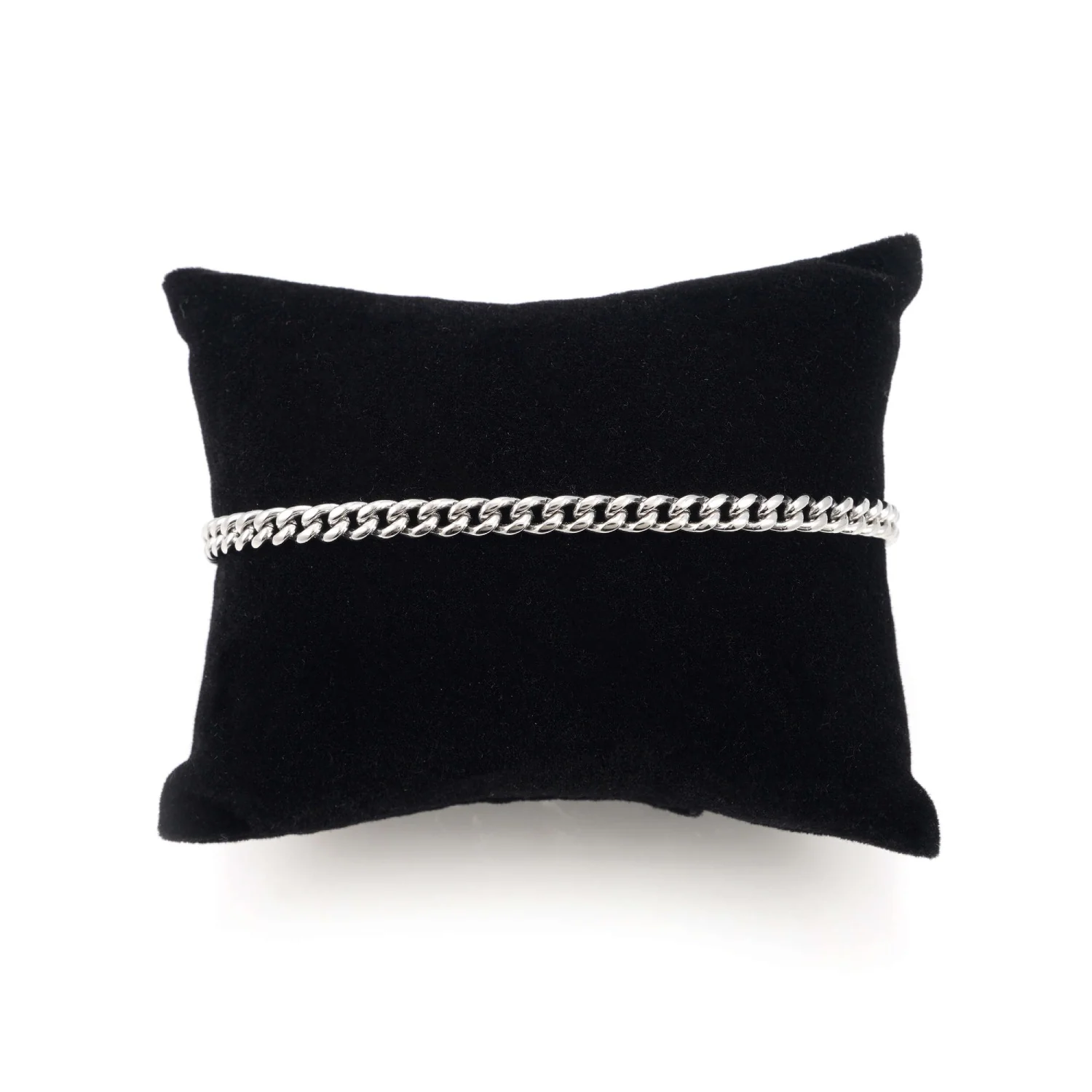 4MM Cuban Link Bracelet Silver - Image 4