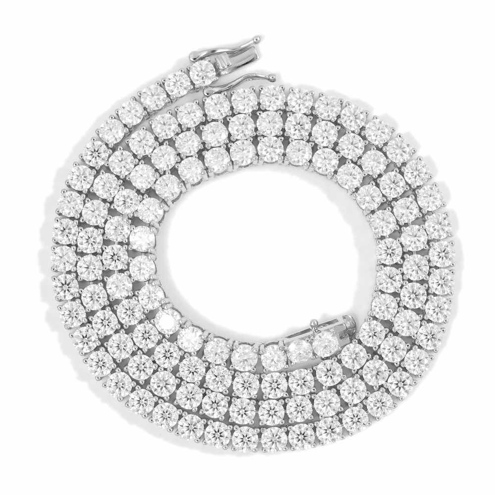 4MM Diamond Tennis Chain 14K Solid White Gold - Image 3