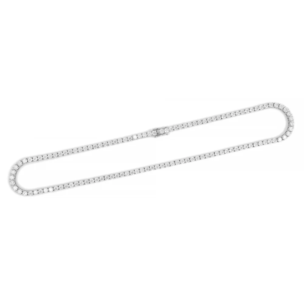 4MM Diamond Tennis Chain 14K Solid White Gold - Image 5