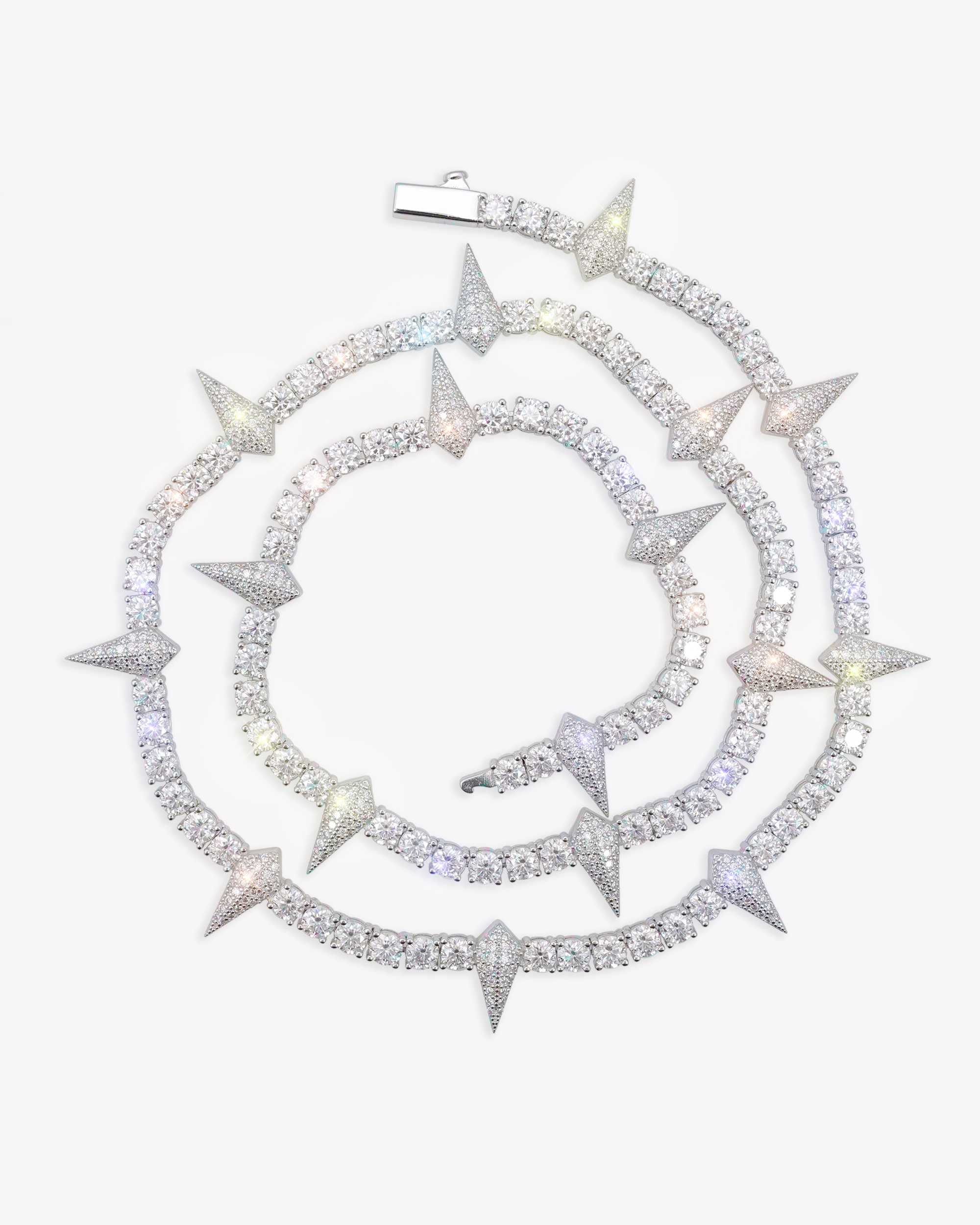 4MM Moissanite Spiked Tennis Chain 14K Gold - Image 5