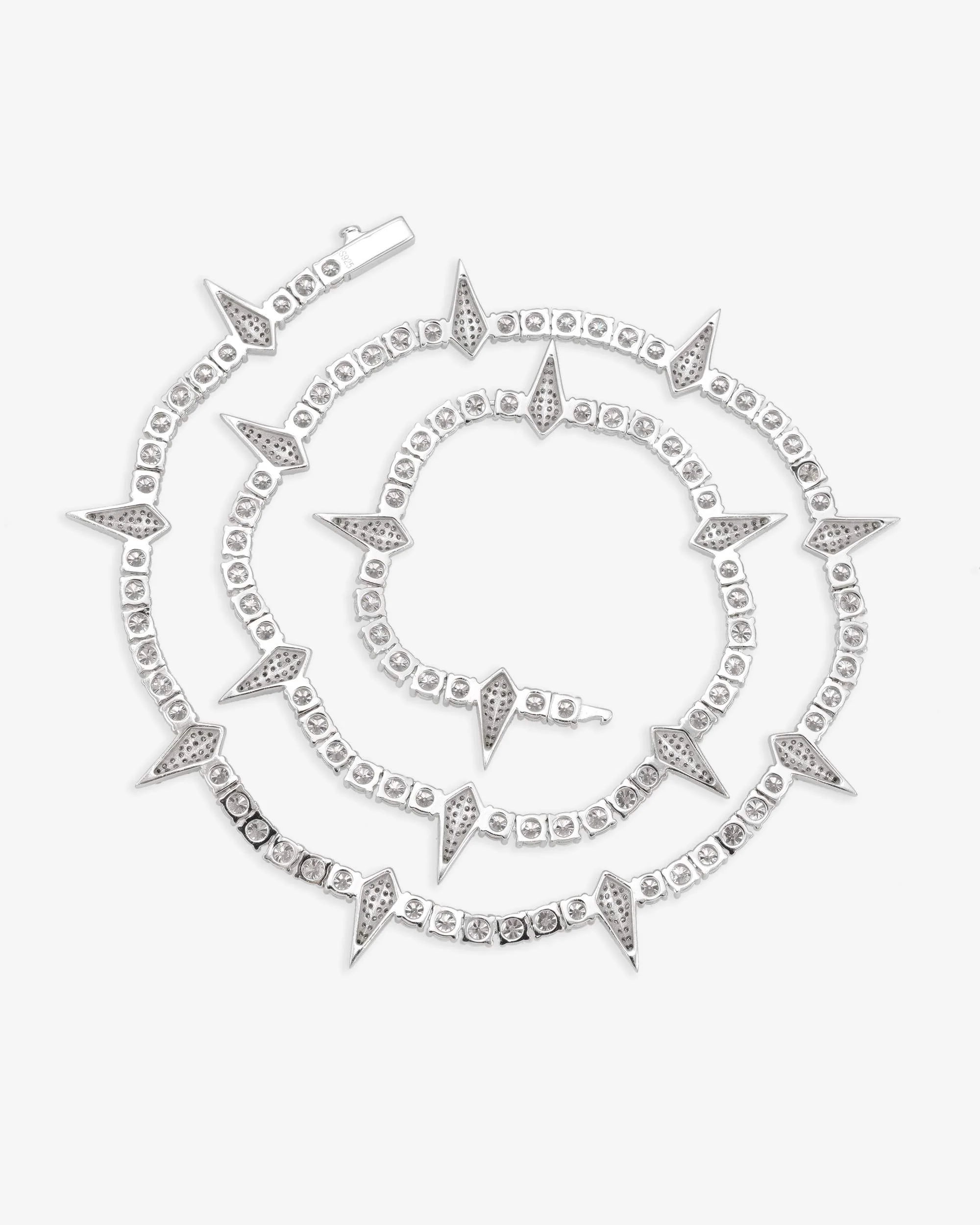 4MM Moissanite Spiked Tennis Chain 14K Gold - Image 6