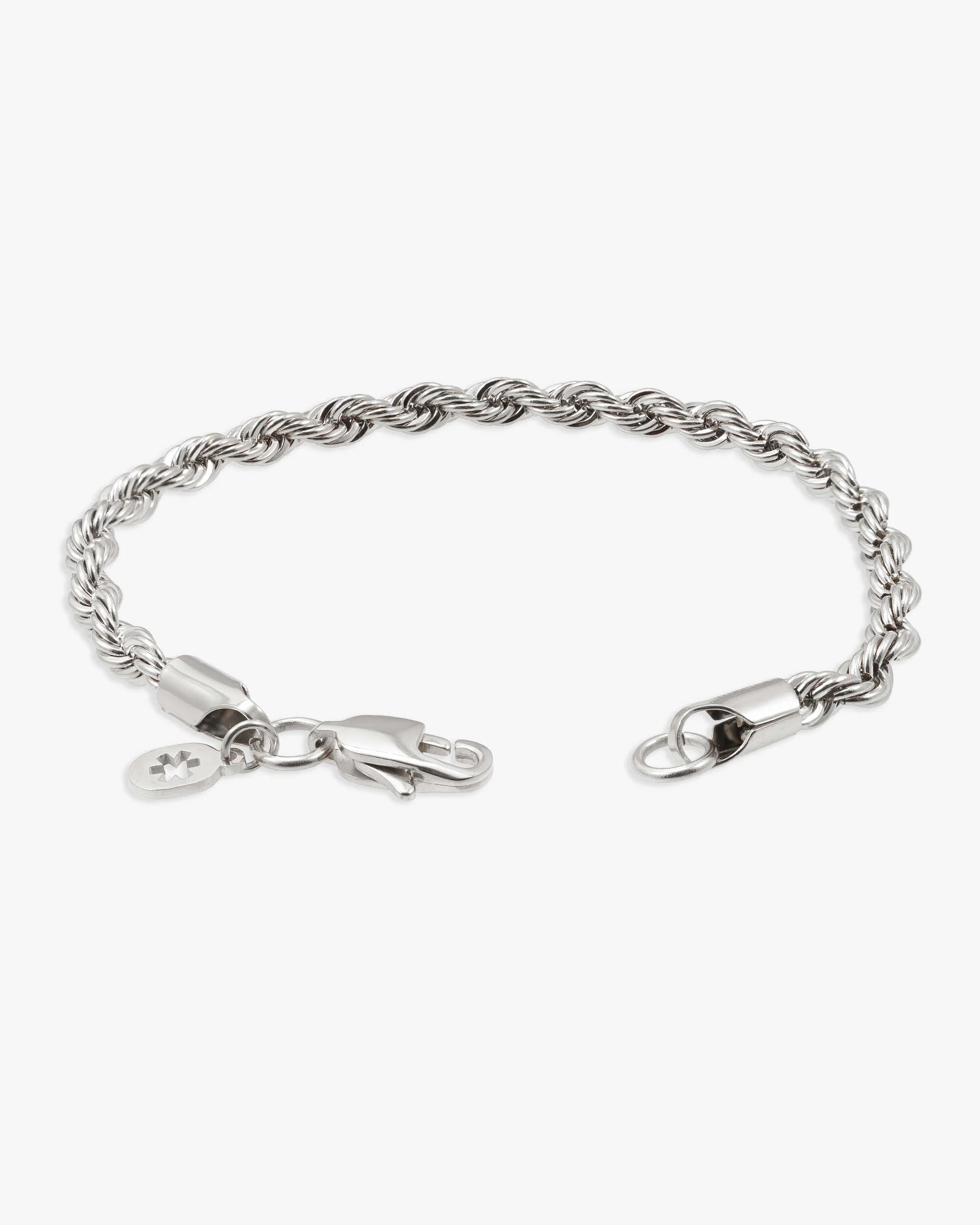 4MM Rope Bracelet Silver - Image 3