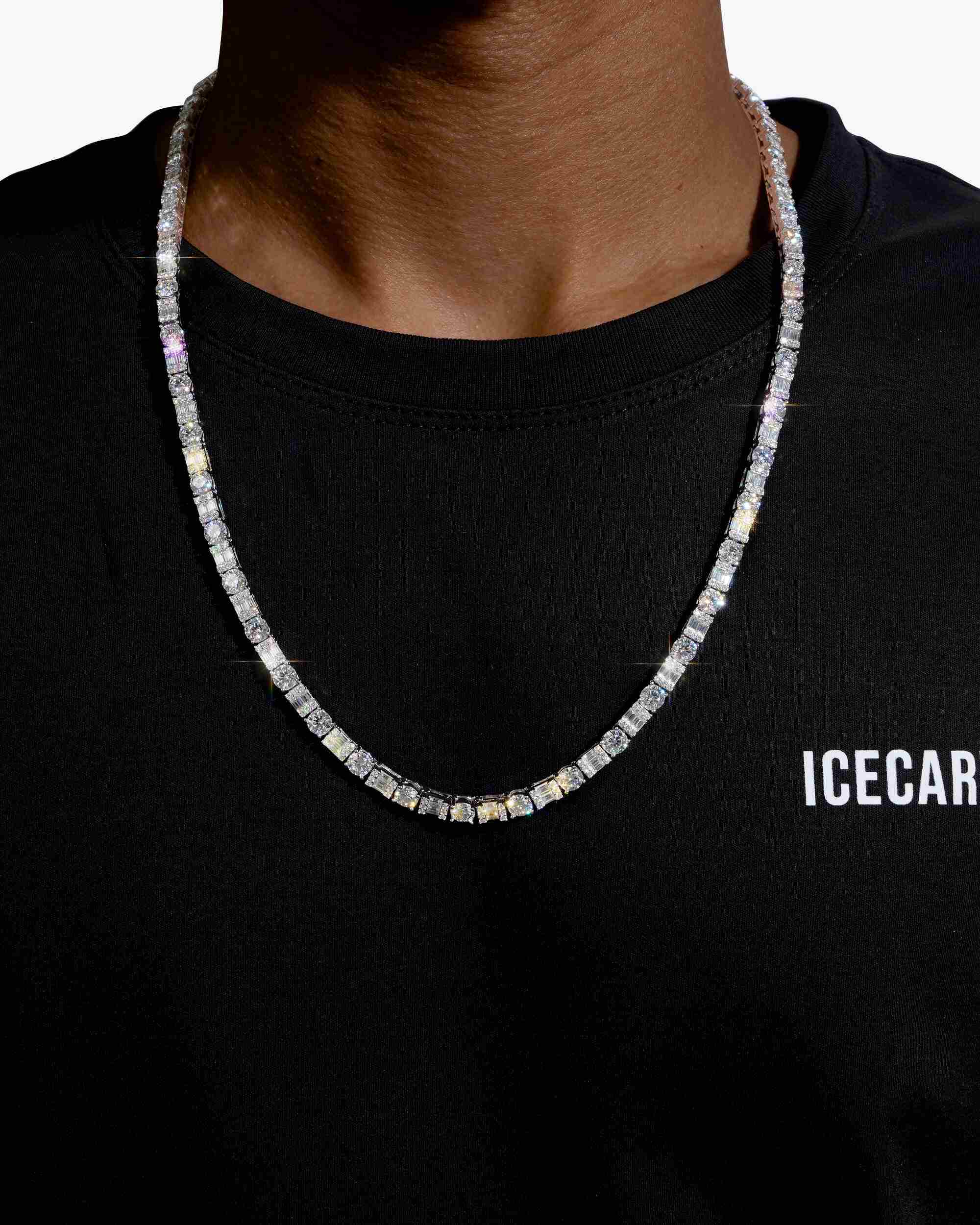 5MM Hybrid Cut Moissanite Tennis Chain 14K Gold - Image 2
