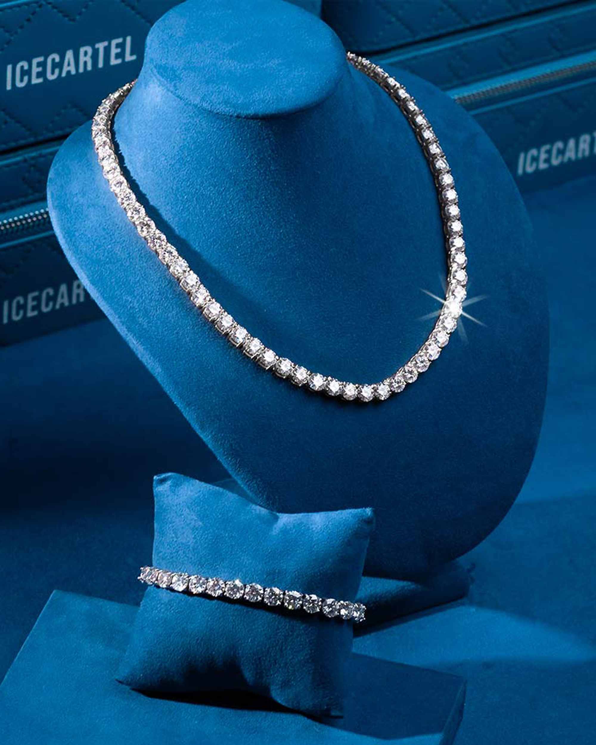 5MM Moissanite Tennis Chain/Bracelet Bundle 14K Gold - Image 3