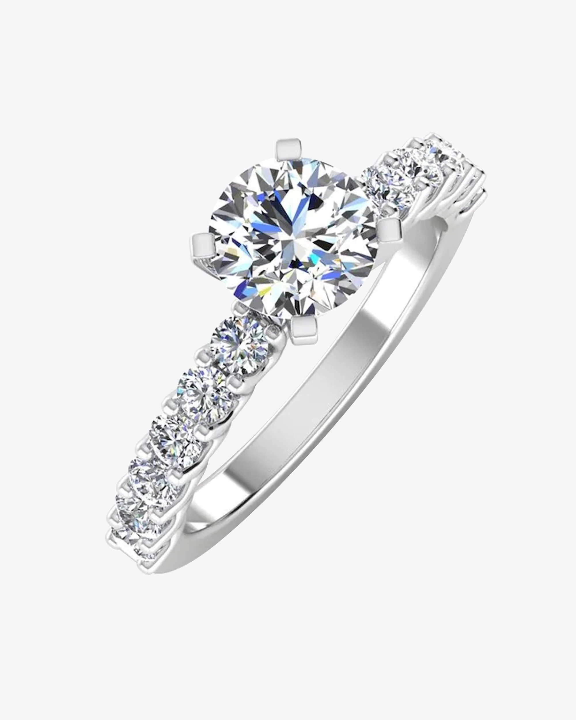 6.6x2.3MM Brilliant Cut Moissanite Engagement Ring
