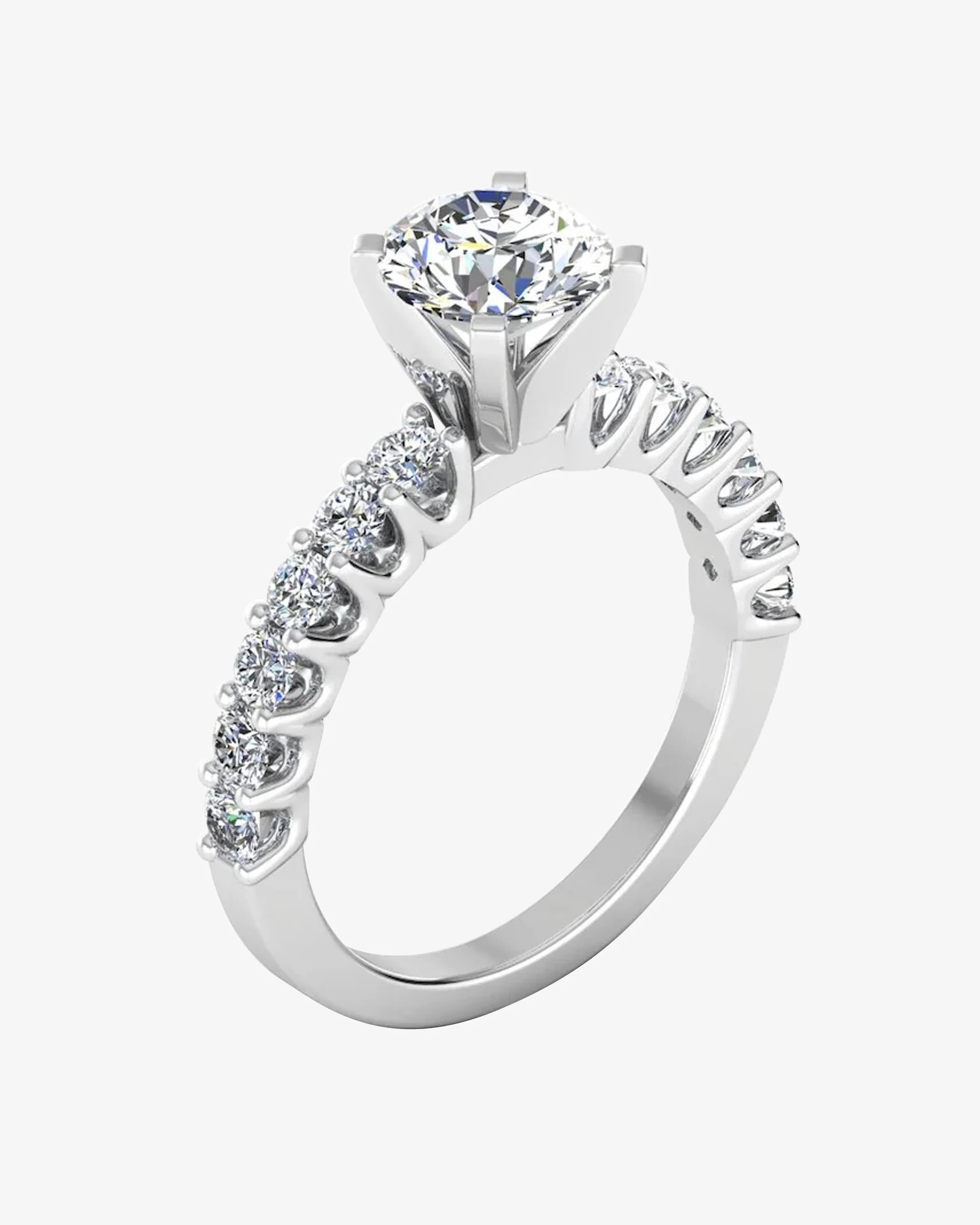 6.6x2.3MM Brilliant Cut Moissanite Engagement Ring - Image 3