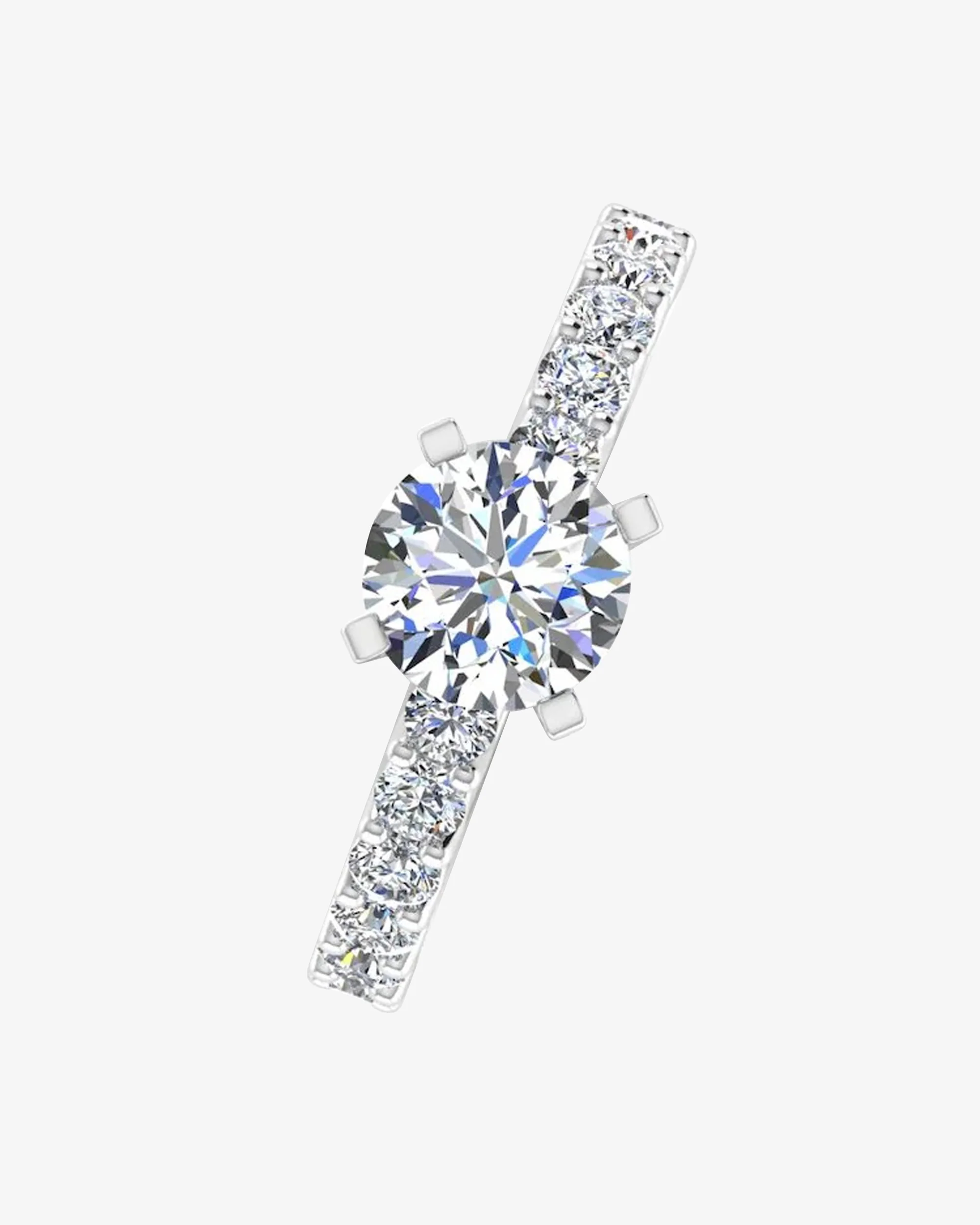 6.6x2.3MM Brilliant Cut Moissanite Engagement Ring - Image 4