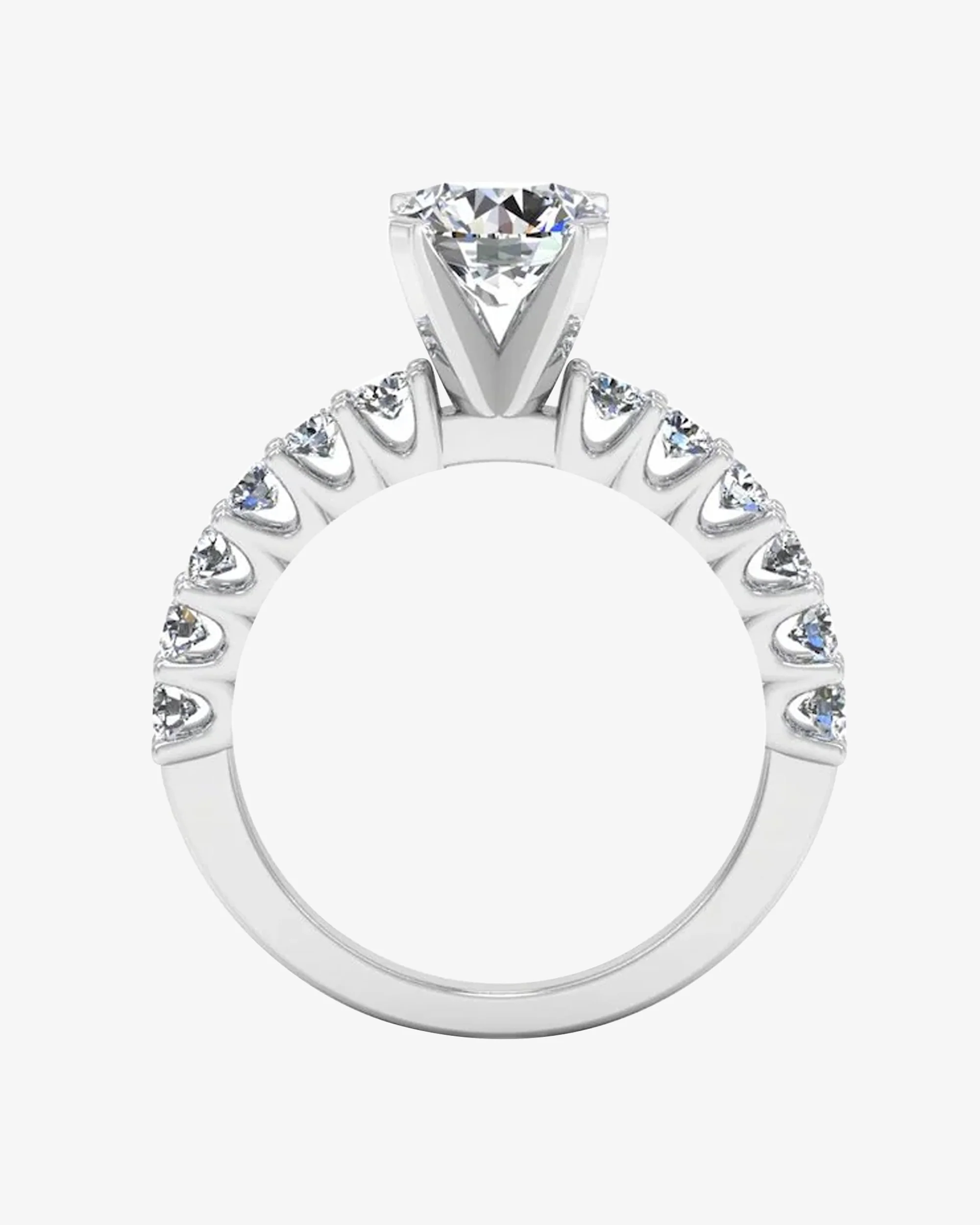 6.6x2.3MM Brilliant Cut Moissanite Engagement Ring - Image 5