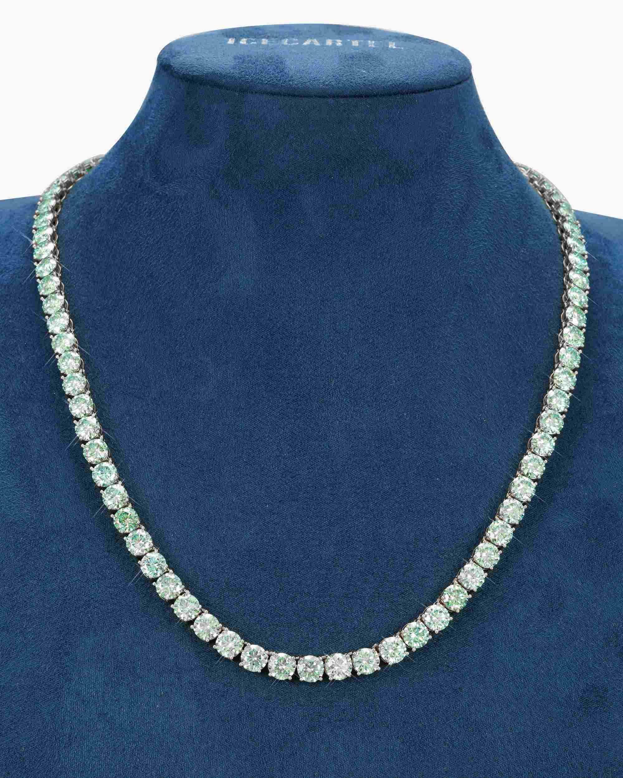 6MM Blue Moissanite Tennis Chain 14K Gold - Image 3