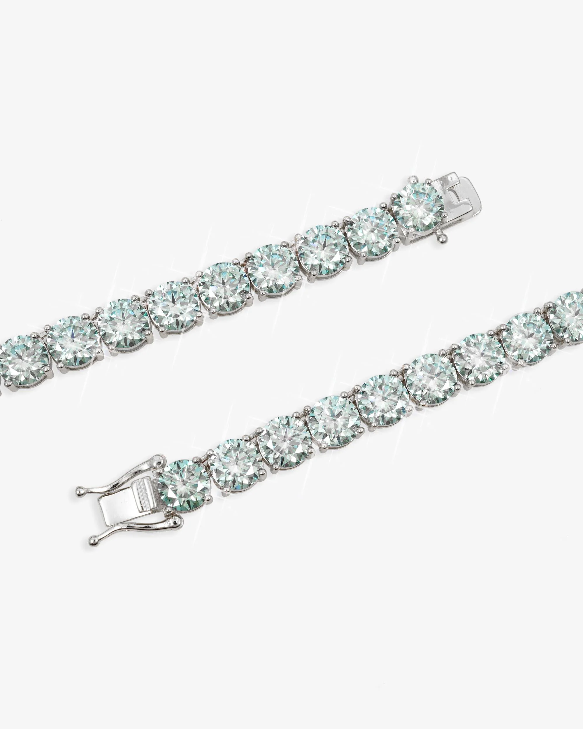 6MM Blue Moissanite Tennis Chain 14K Gold - Image 4