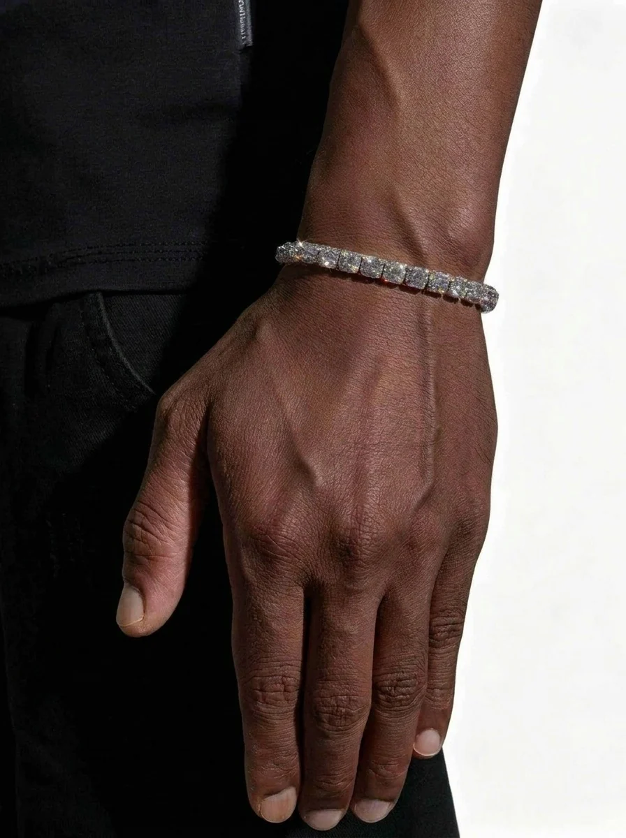 6MM Clustered Tennis Chain and Bracelet Bundle 14K Gold - Image 3