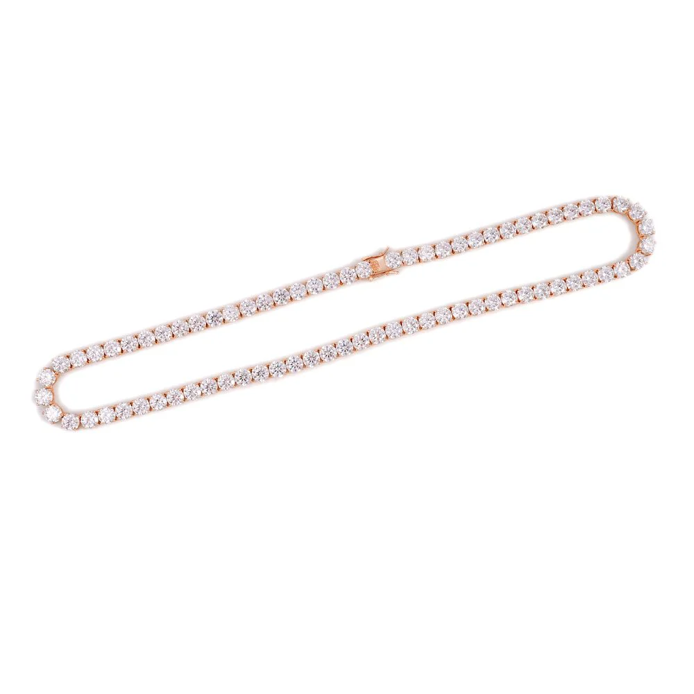 6MM Diamond Tennis Chain 14K Solid Rose Gold - Image 5