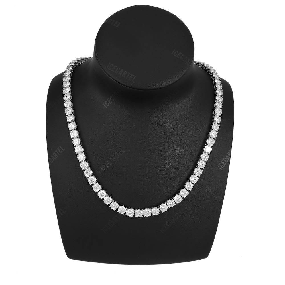 6MM Diamond Tennis Chain 14K Solid White Gold - Image 2