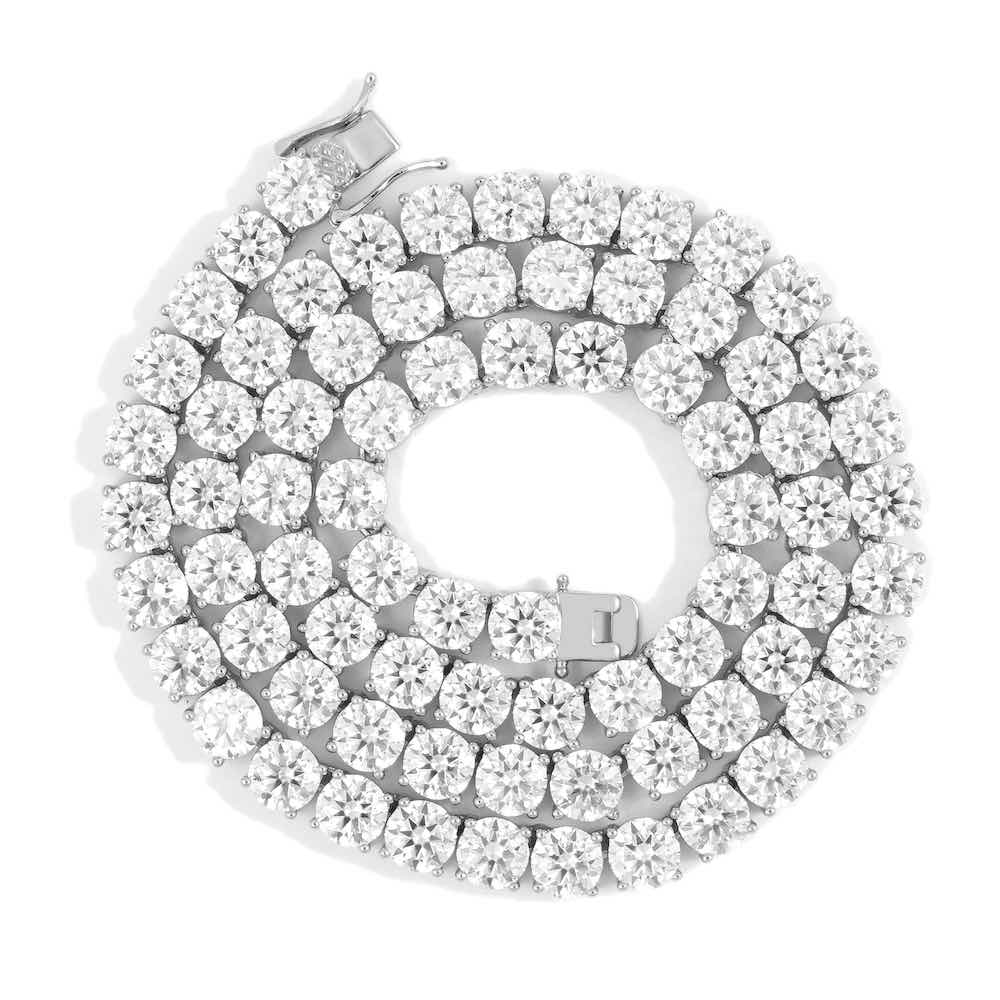 6MM Diamond Tennis Chain 14K Solid White Gold - Image 3