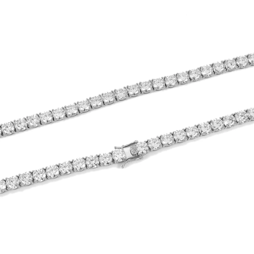 6MM Diamond Tennis Chain 14K Solid White Gold - Image 4