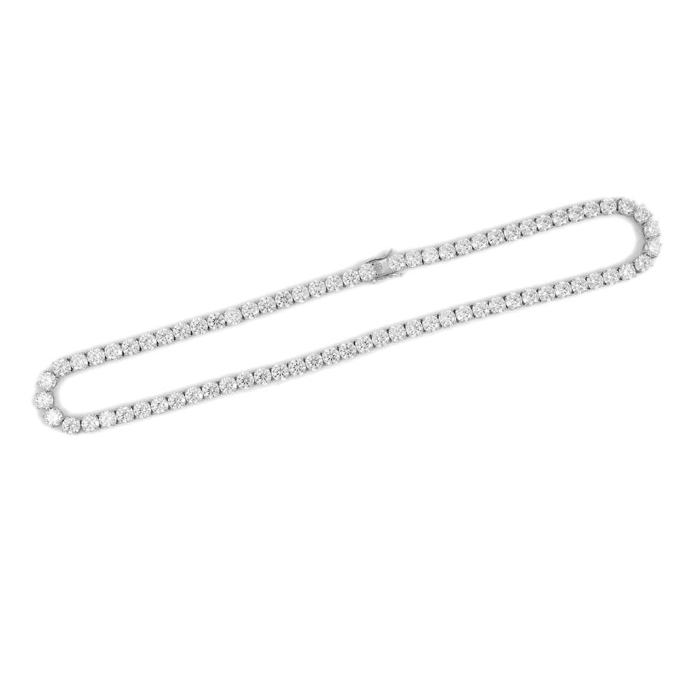6MM Diamond Tennis Chain 14K Solid White Gold - Image 5