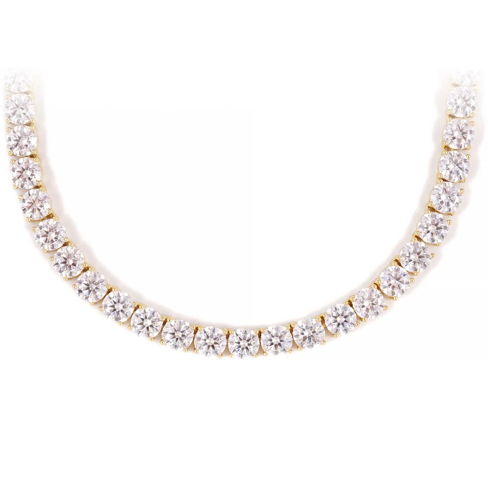 6MM Diamond Tennis Chain 14K Solid Yellow Gold