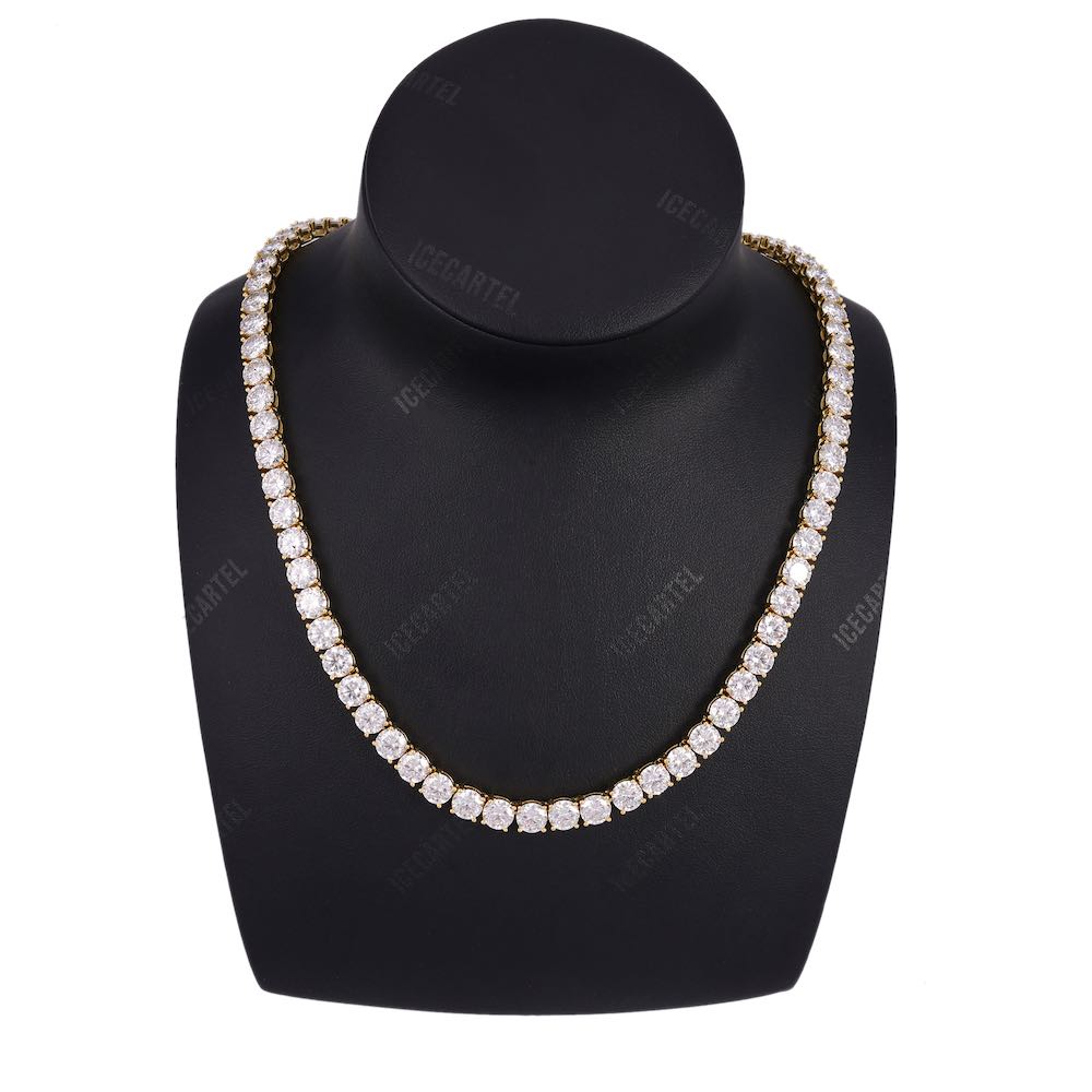 6MM Diamond Tennis Chain 14K Solid Yellow Gold - Image 2