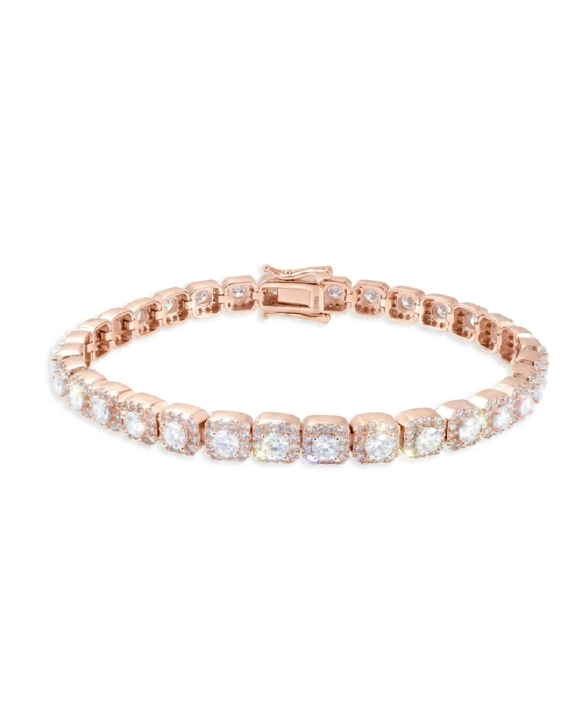 6MM Moissanite Clustered Tennis Bracelet 14K Gold - Image 11