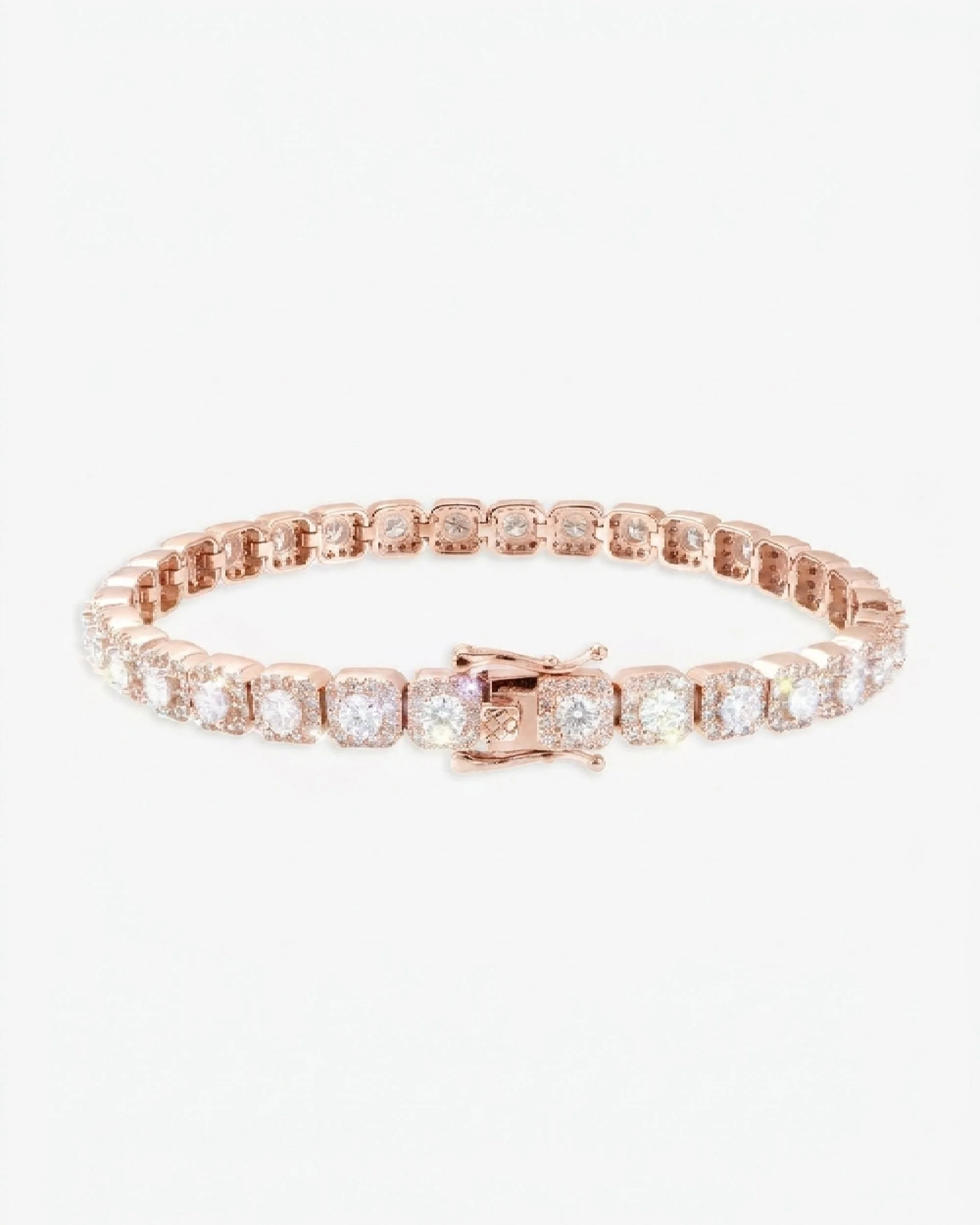 6MM Moissanite Clustered Tennis Bracelet 14K Gold - Image 13