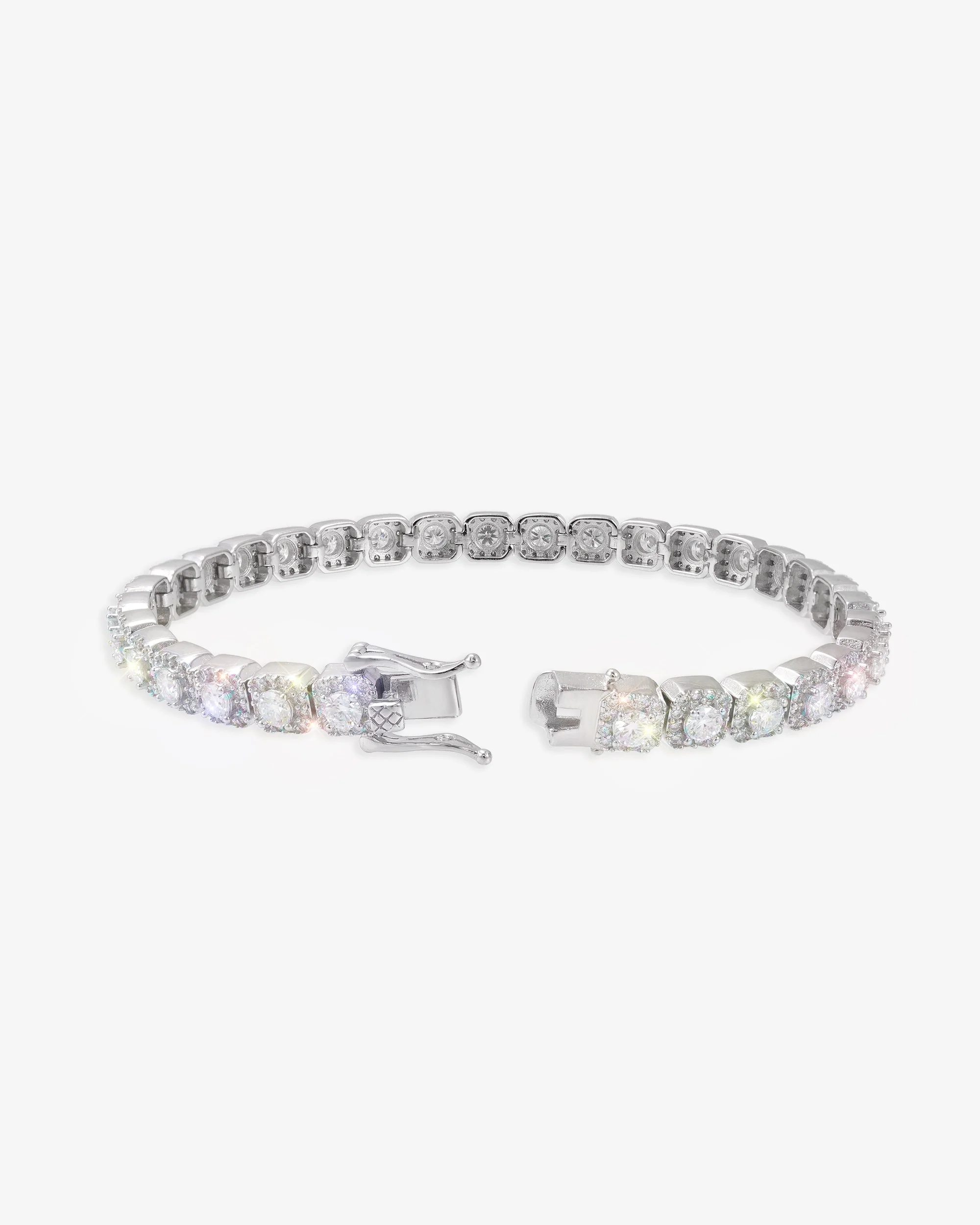 6MM Moissanite Clustered Tennis Bracelet 14K Gold - Image 3