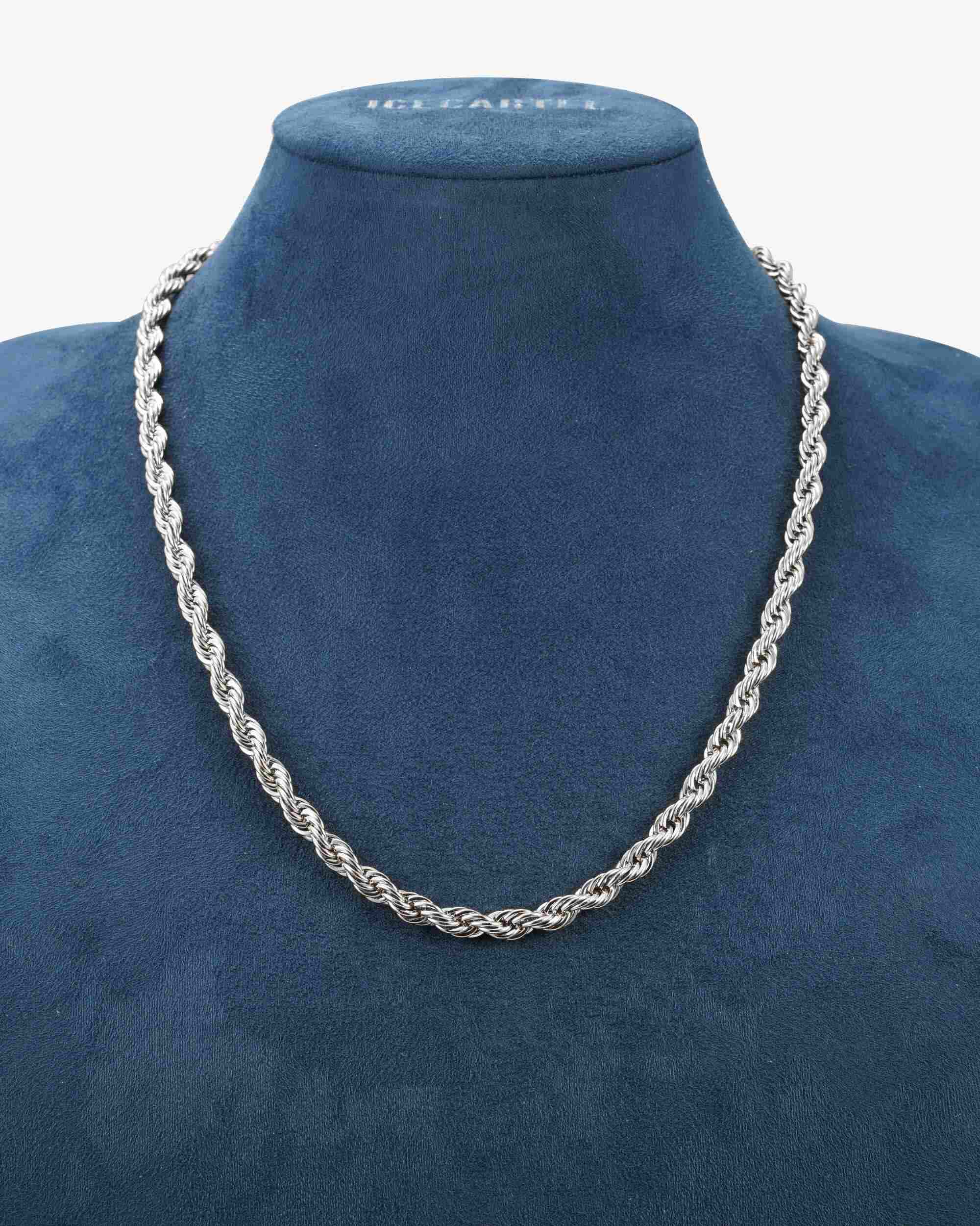 6MM Rope Chain and Bracelet Bundle Silver - Image 4