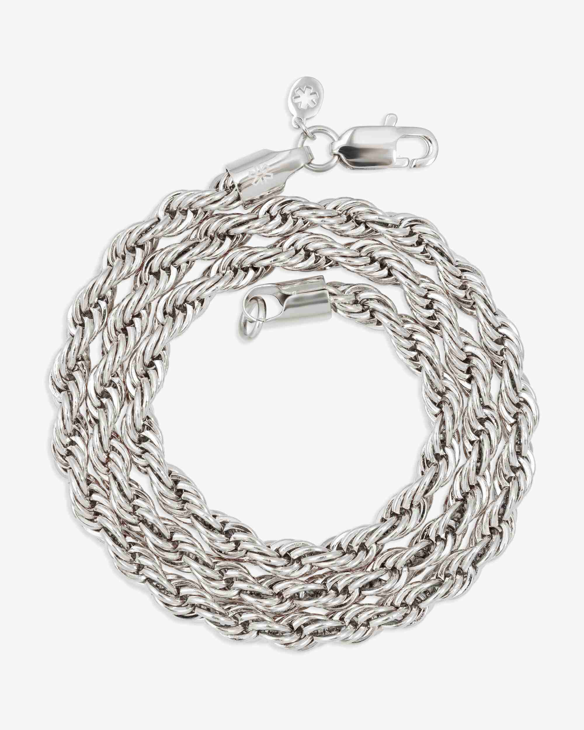 6MM Rope Chain and Bracelet Bundle Silver - Image 6