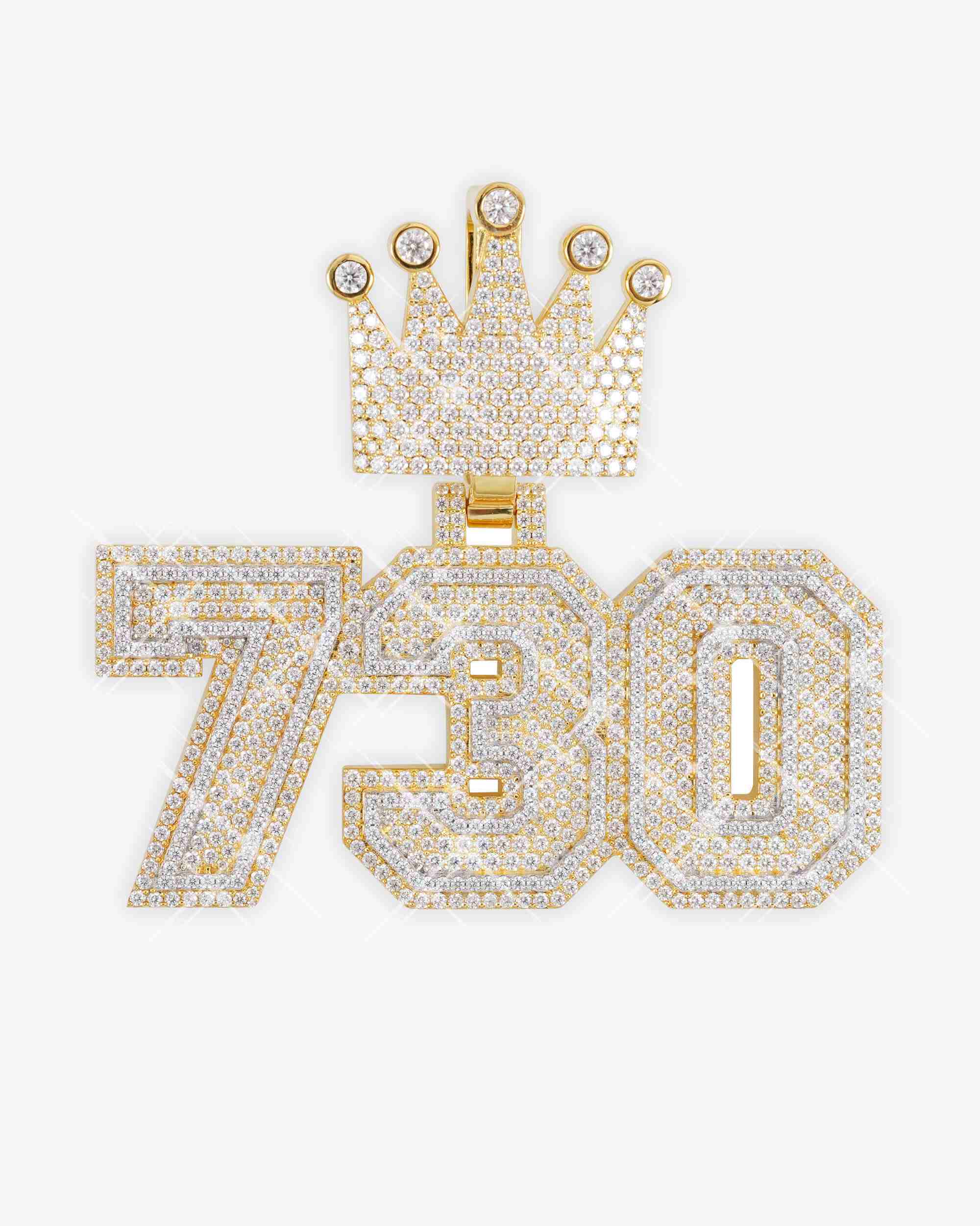 "730" Custom Moissanite Pendant 14K Gold