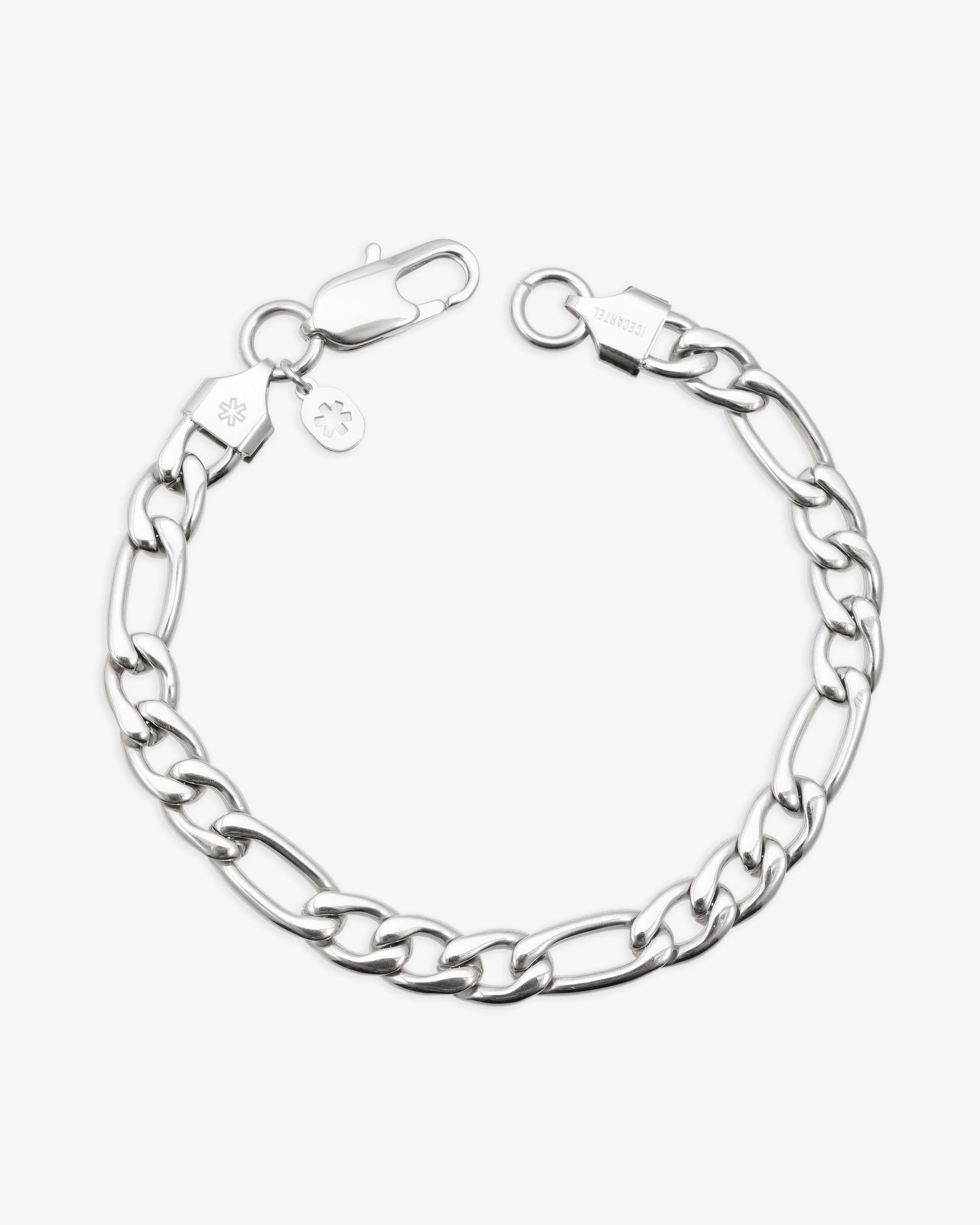 7MM Figaro Bracelet Silver