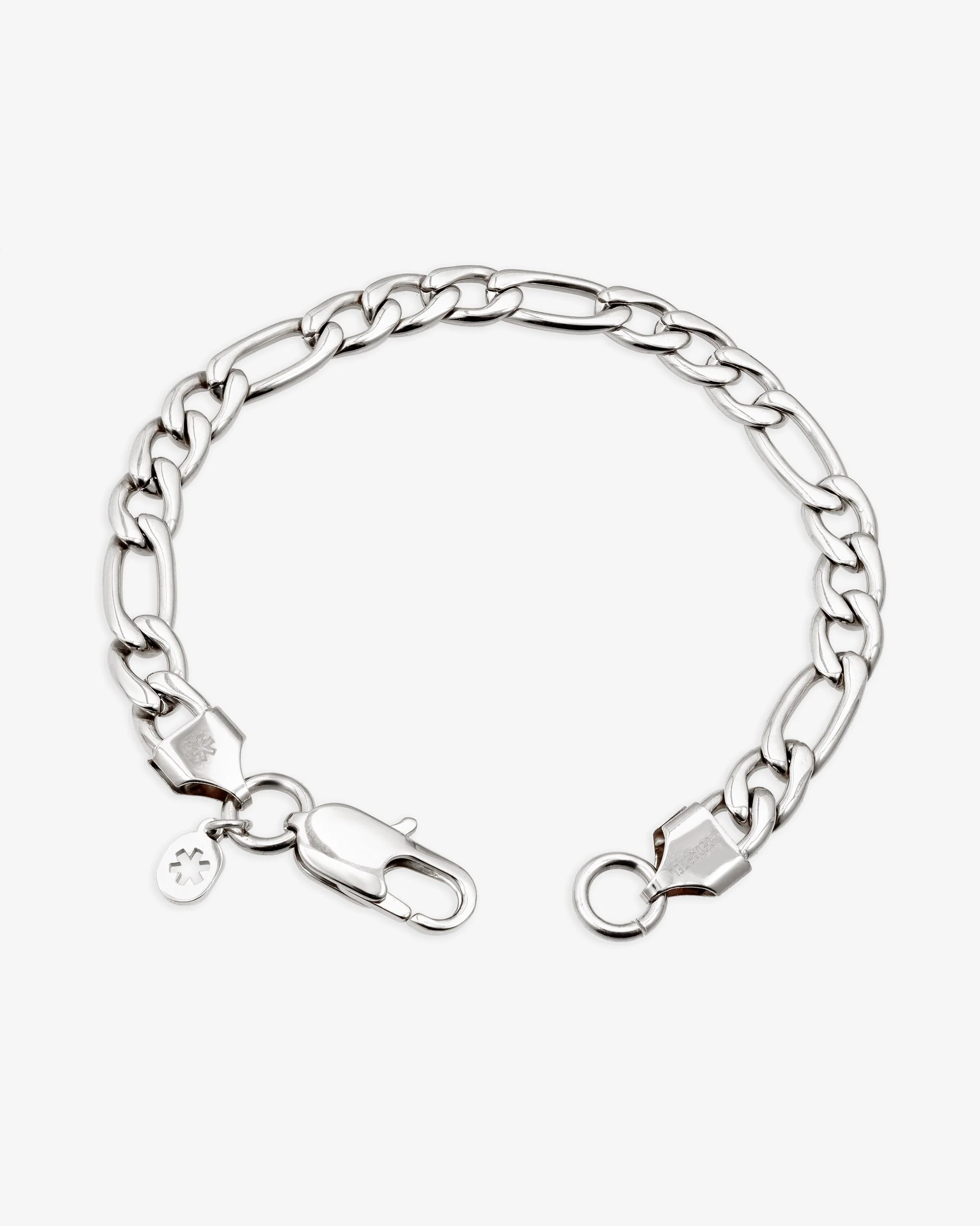 7MM Figaro Bracelet Silver - Image 3