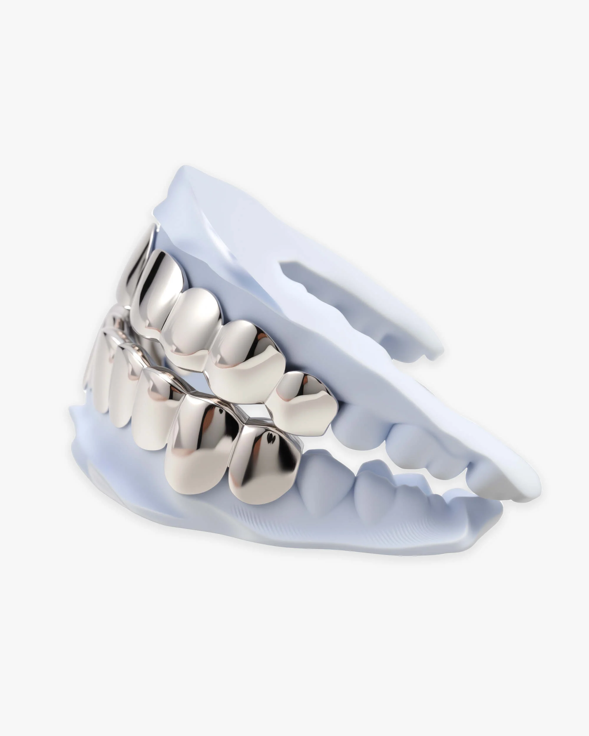 8 on 8 Deep Cut Grillz 14K White Gold - Image 3