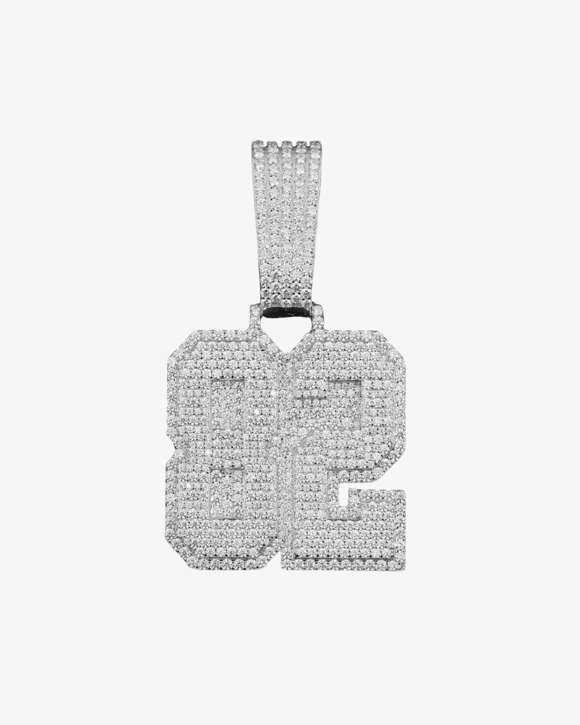 "82" Custom Moissanite Pendant 14k Gold