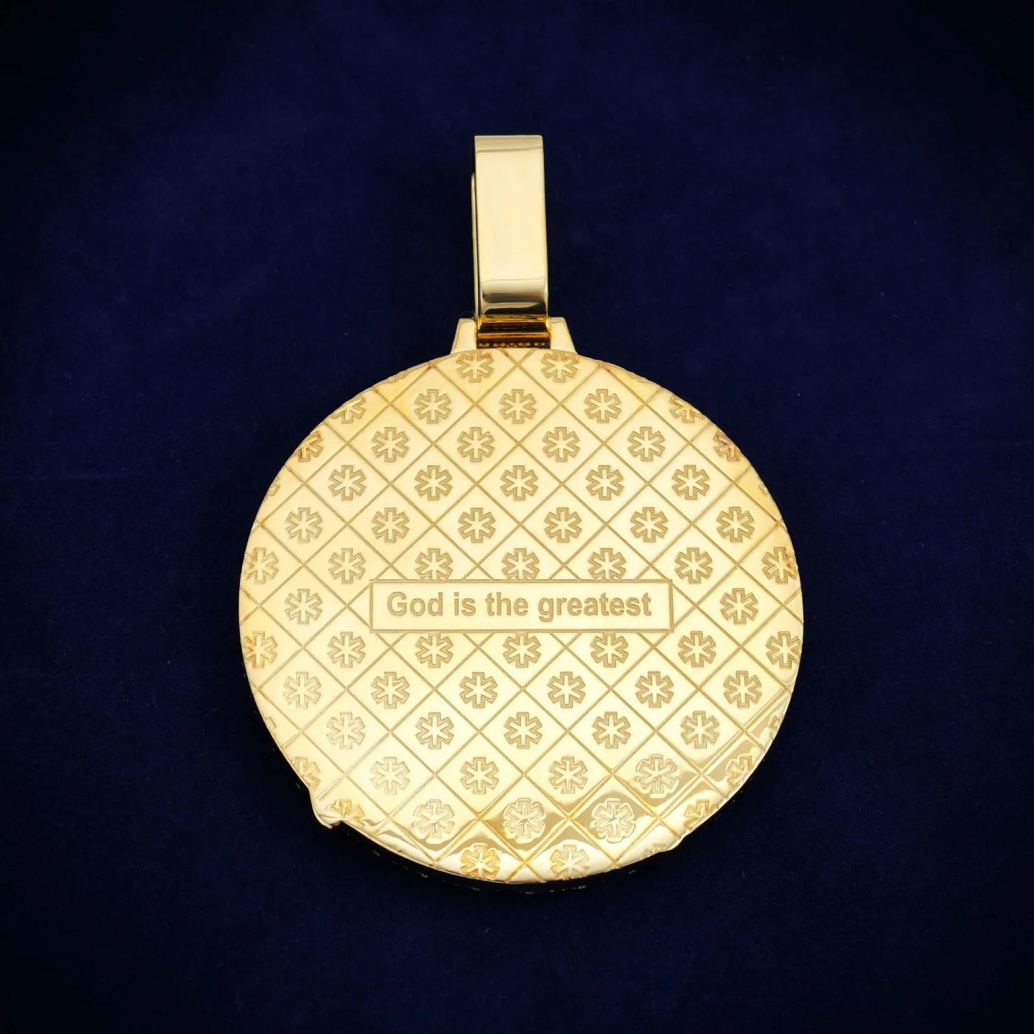 "876" Custom Moissanite Circle Pendant 14K Gold - Image 3
