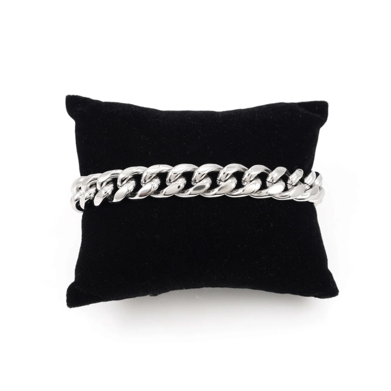 8MM Cuban Link Bracelet Silver - Image 4