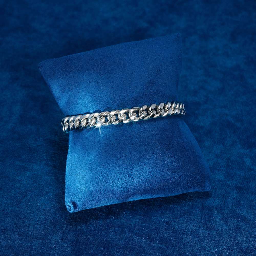 8MM Cuban Link Bracelet Silver - Image 5