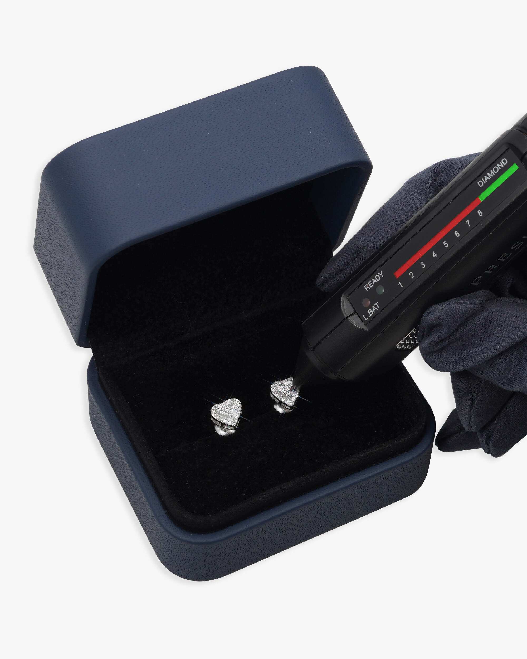 8MM Heart Shaped Moissanite Earrings 14K Gold - Image 3