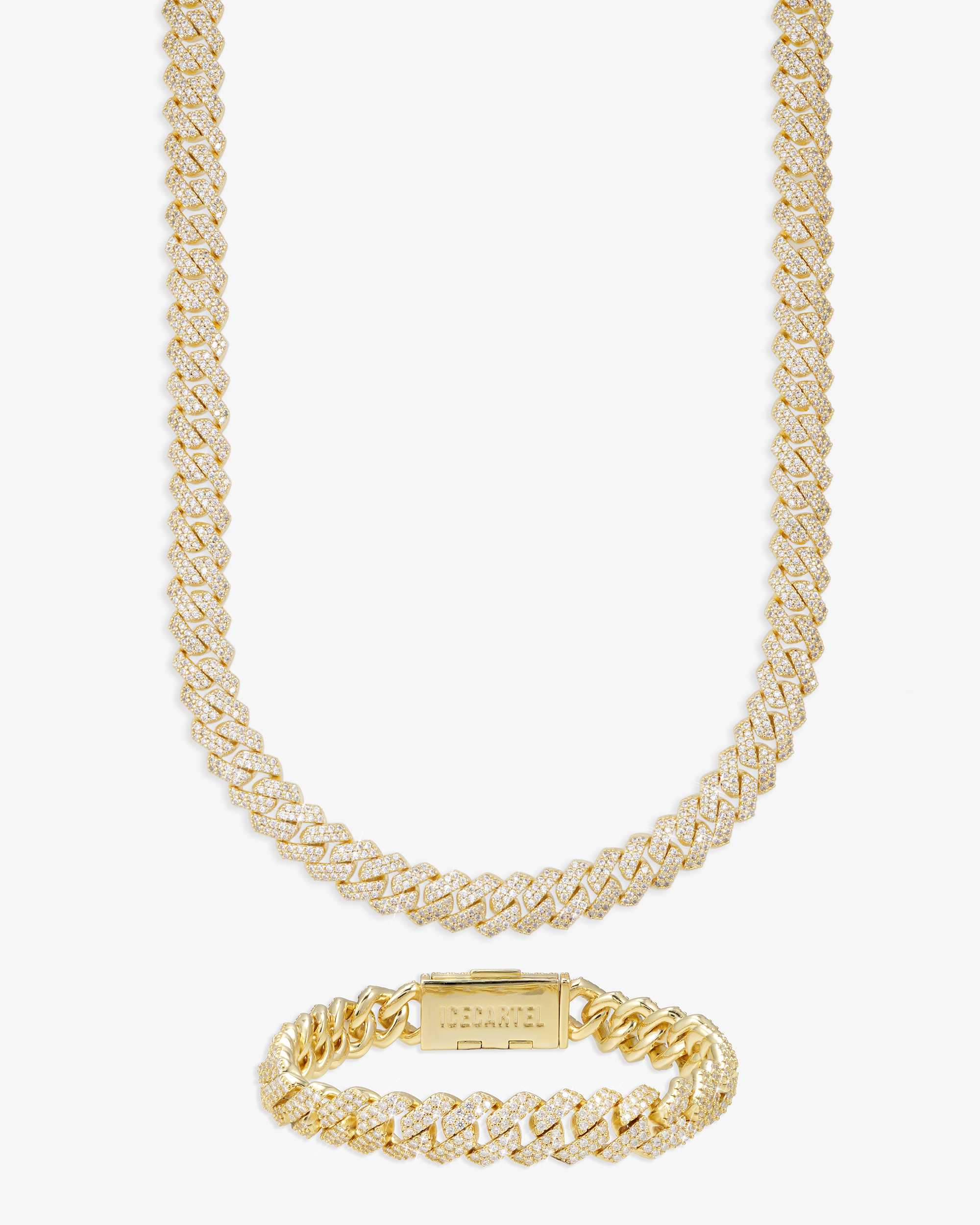 8MM VVS Cuban Link Chain and Bracelet Bundle 14K Gold - Image 3