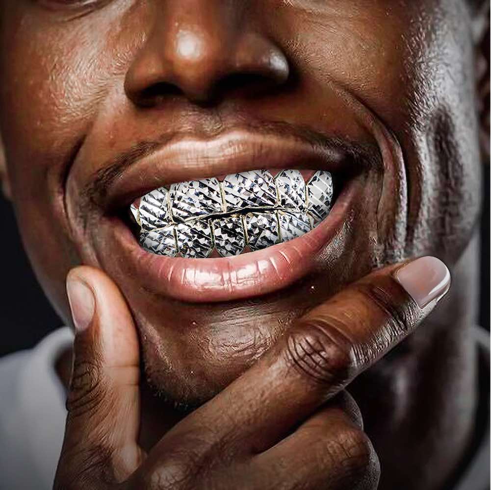 925 Sterling Silver Diamond Cut Grillz - Image 2