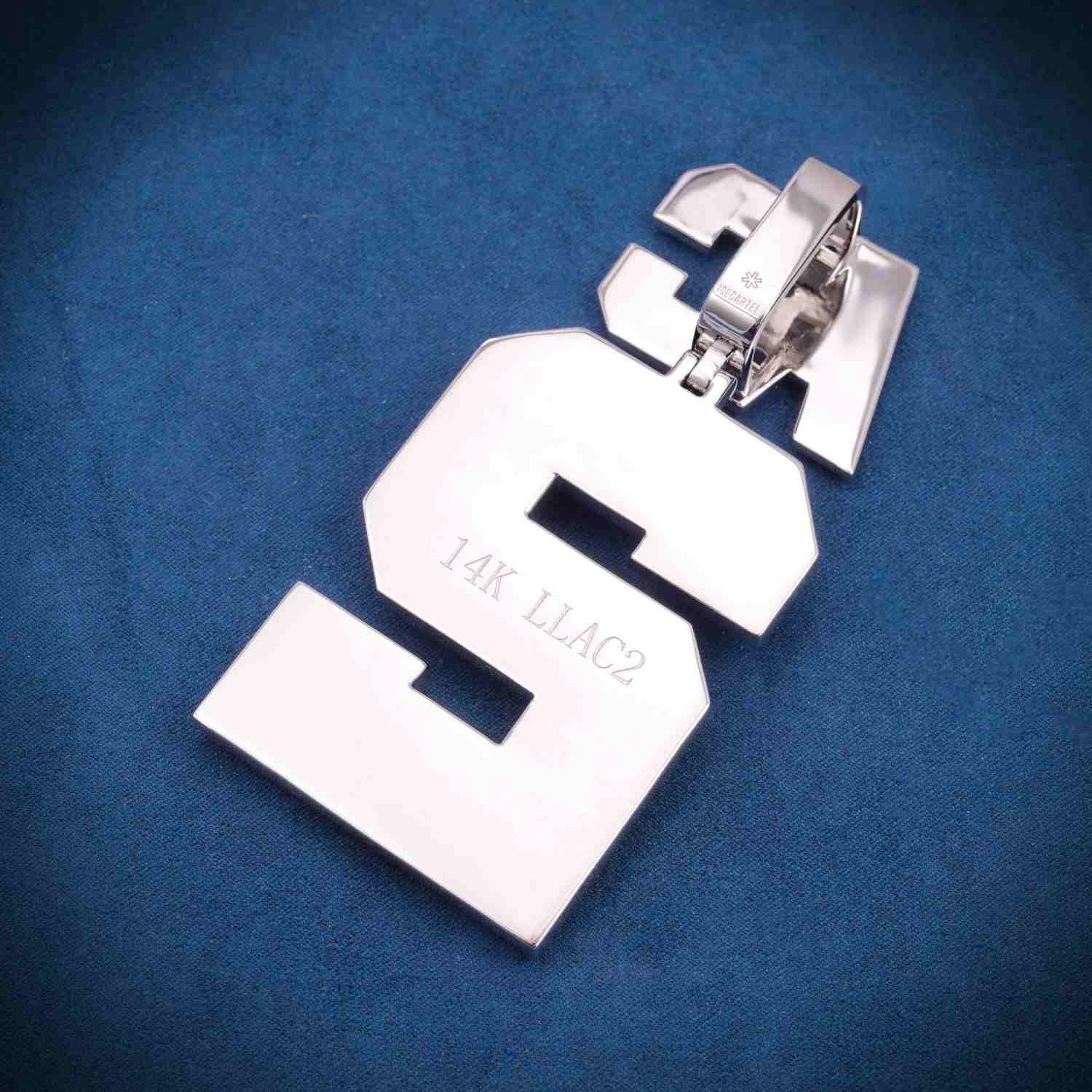 "AC" Custom Moissanite Pendant 14K Gold - Image 3