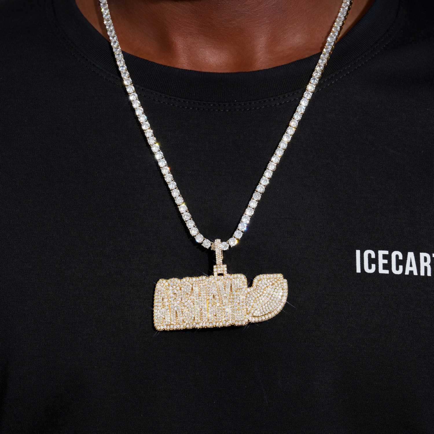 "ARSHAYE" Moissanite Custom Name Pendant 14K Gold - Image 2