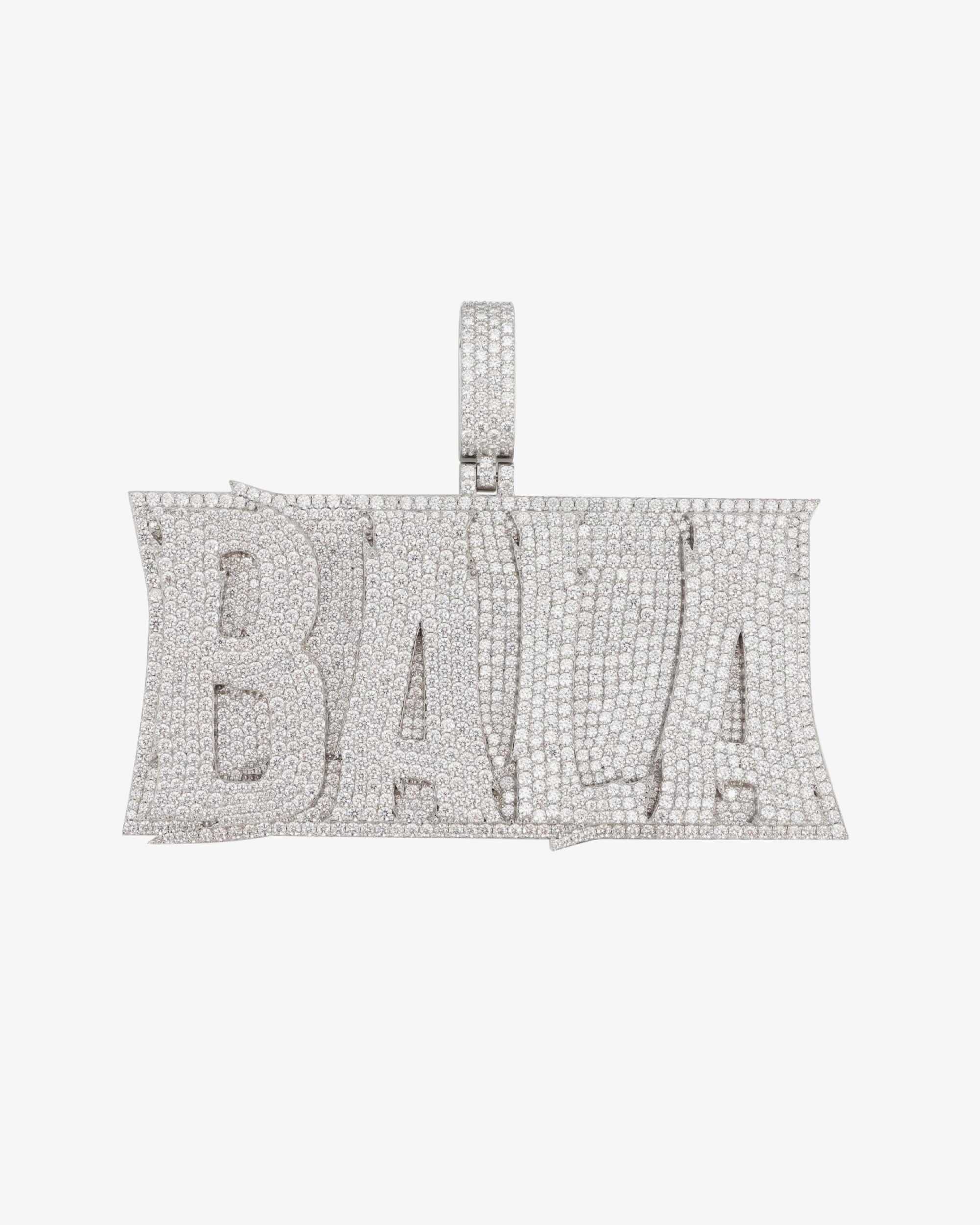 "BALA" Custom Moissanite Name Pendant 14K Gold