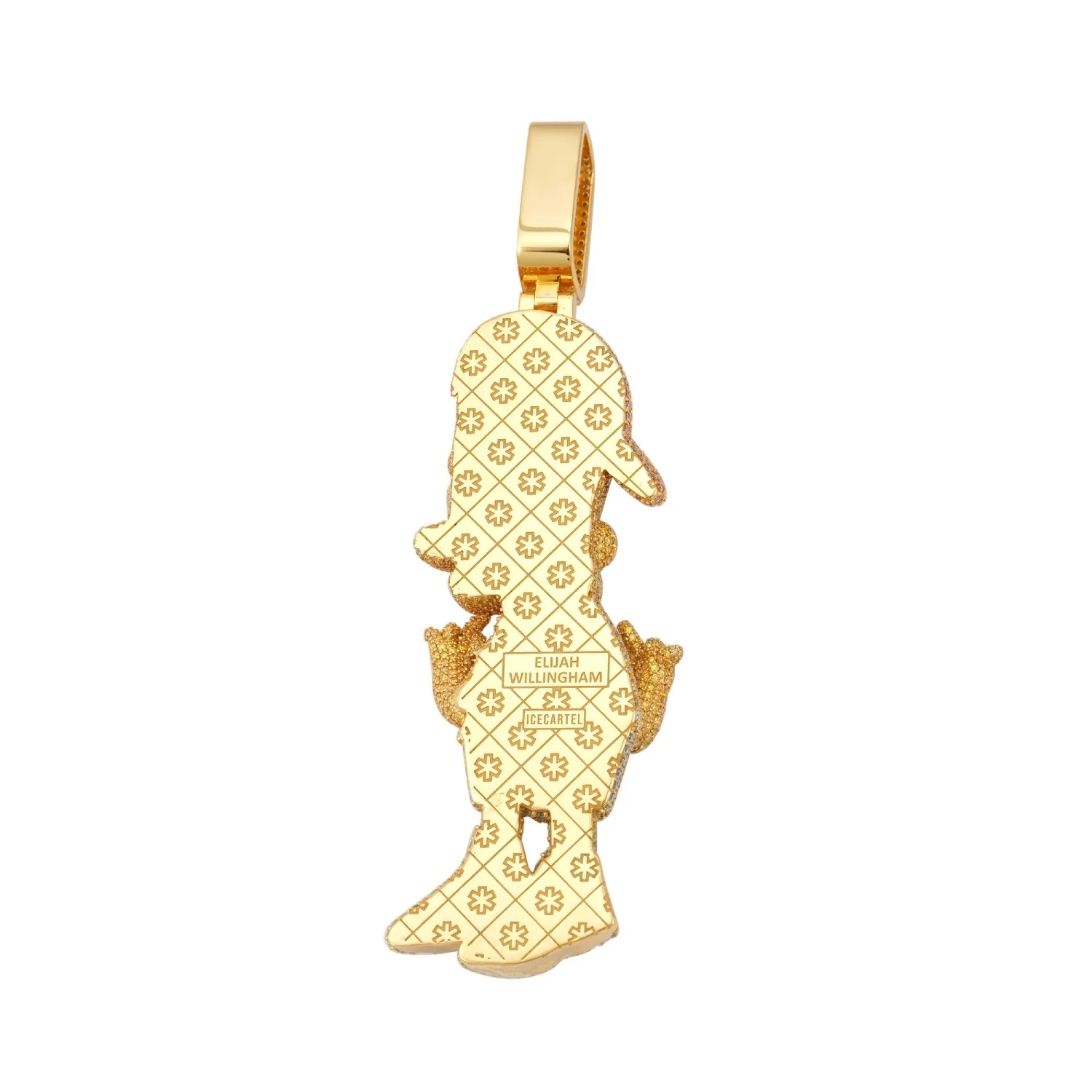 "BART SIMPSON" Custom Moissanite Logo Pendant 14K Gold - Image 3