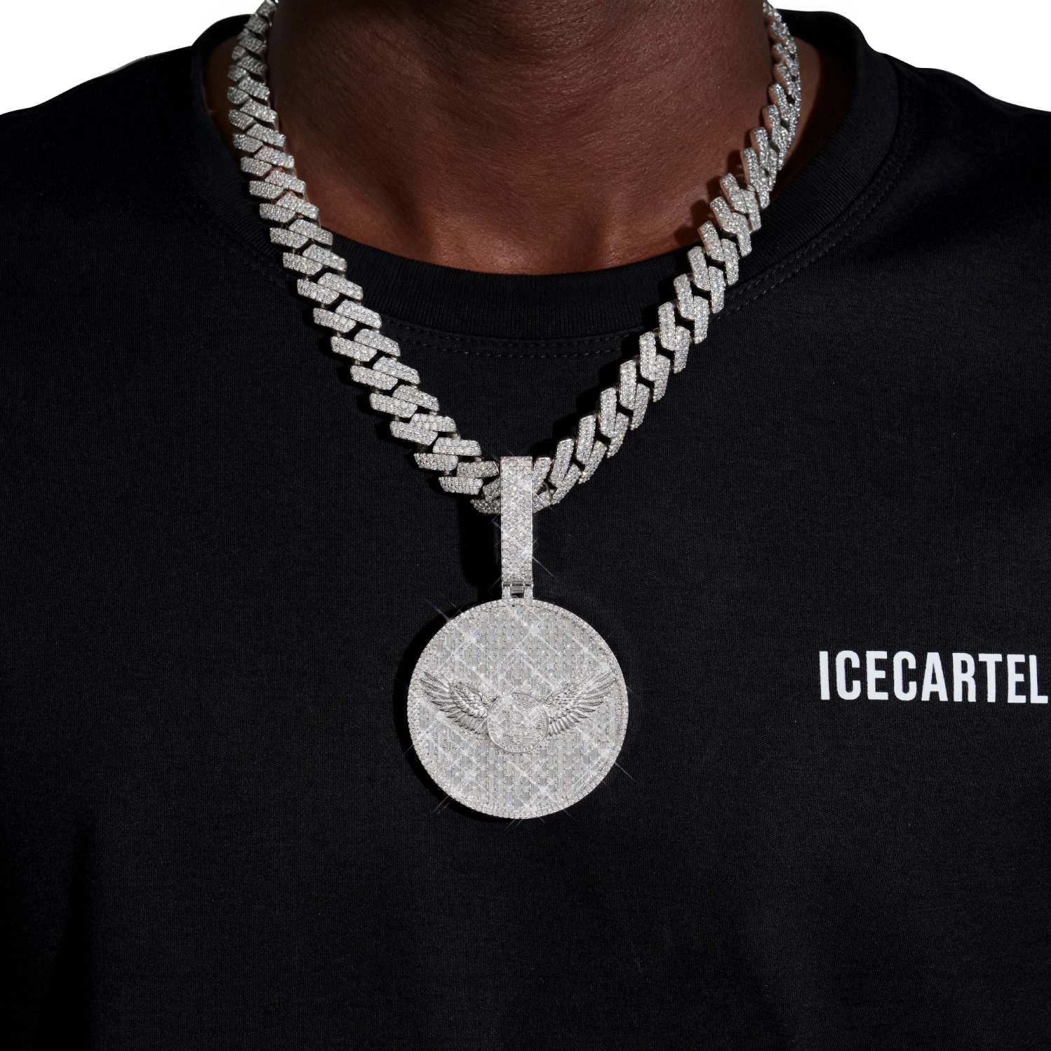 "BITCOIN EAGLE" Custom Circle Pendant 14K Gold - Image 2
