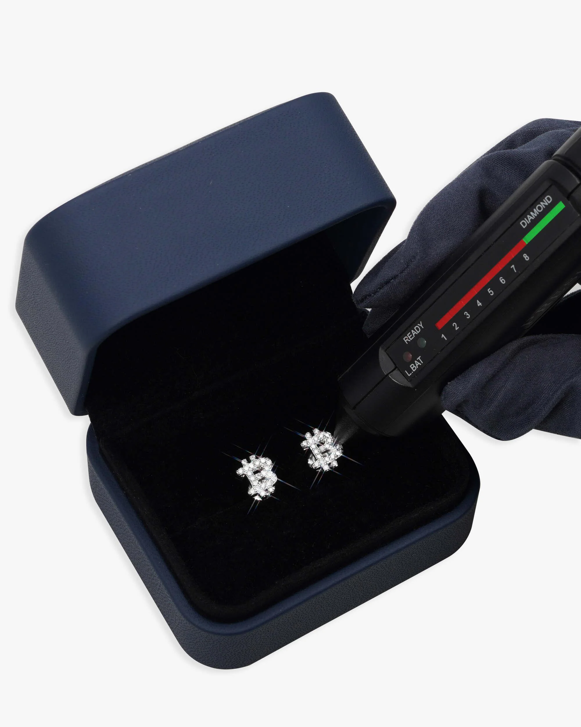 Bitcoin Moissanite Earrings 14K Gold - Image 4