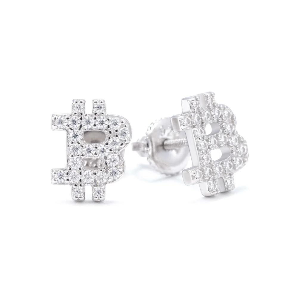 Bitcoin Moissanite Earrings 14K Gold - Image 5