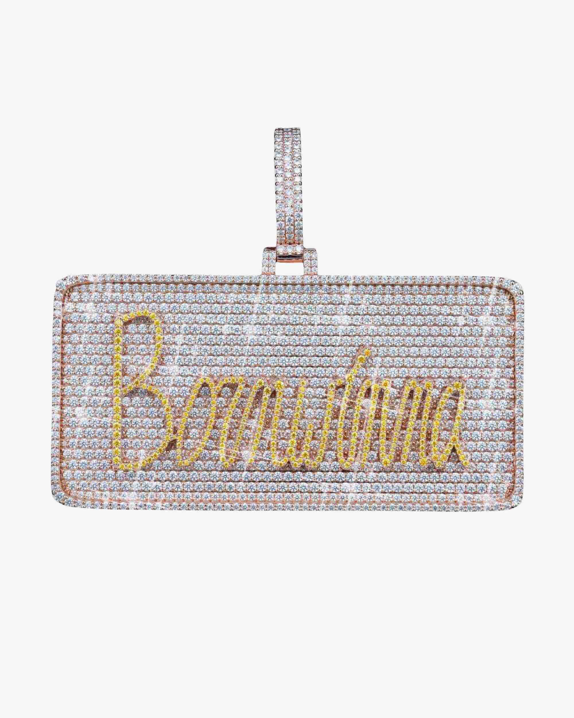 "Born Winna" Custom Moissanite Pendant 14K Gold